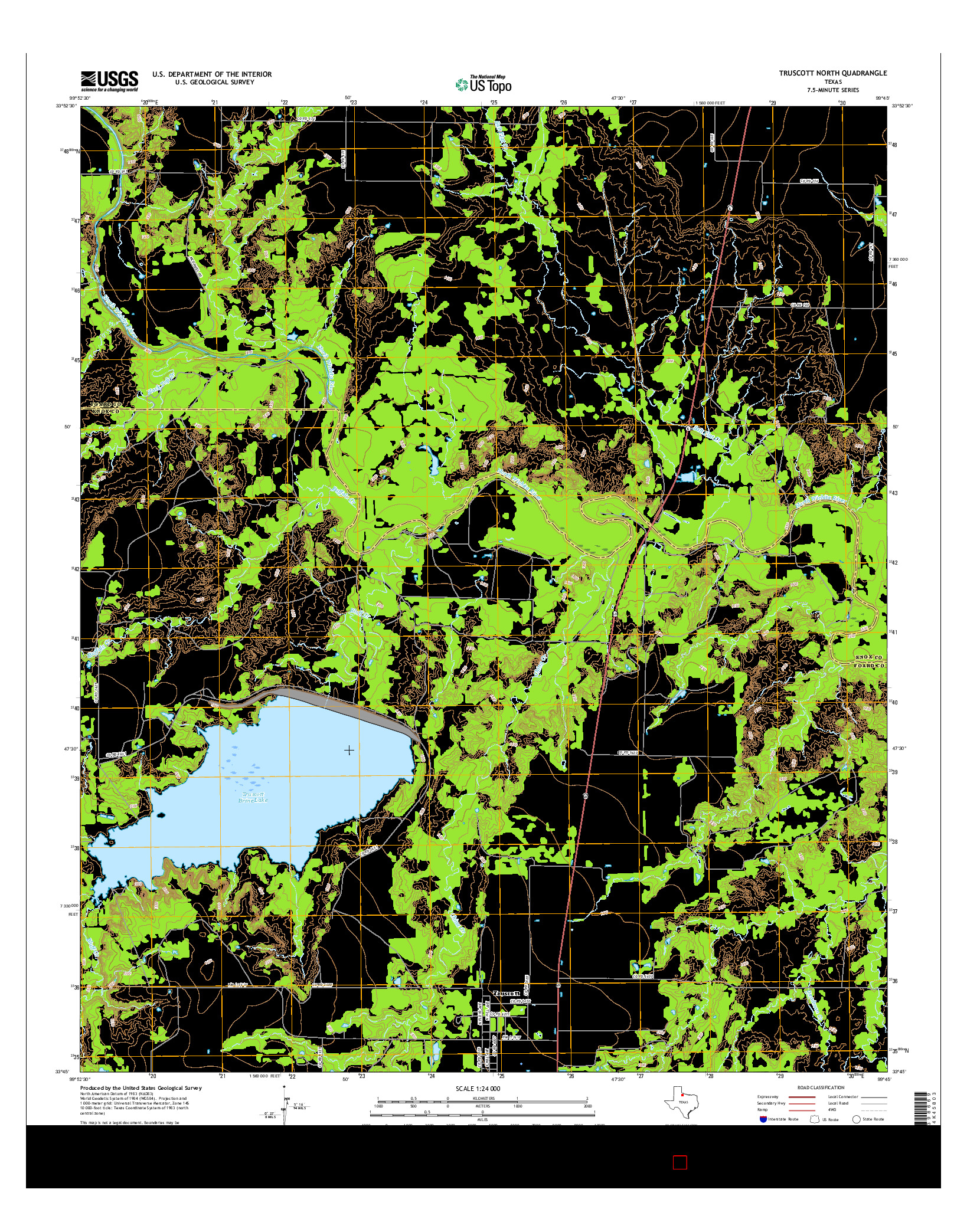 USGS US TOPO 7.5-MINUTE MAP FOR TRUSCOTT NORTH, TX 2016