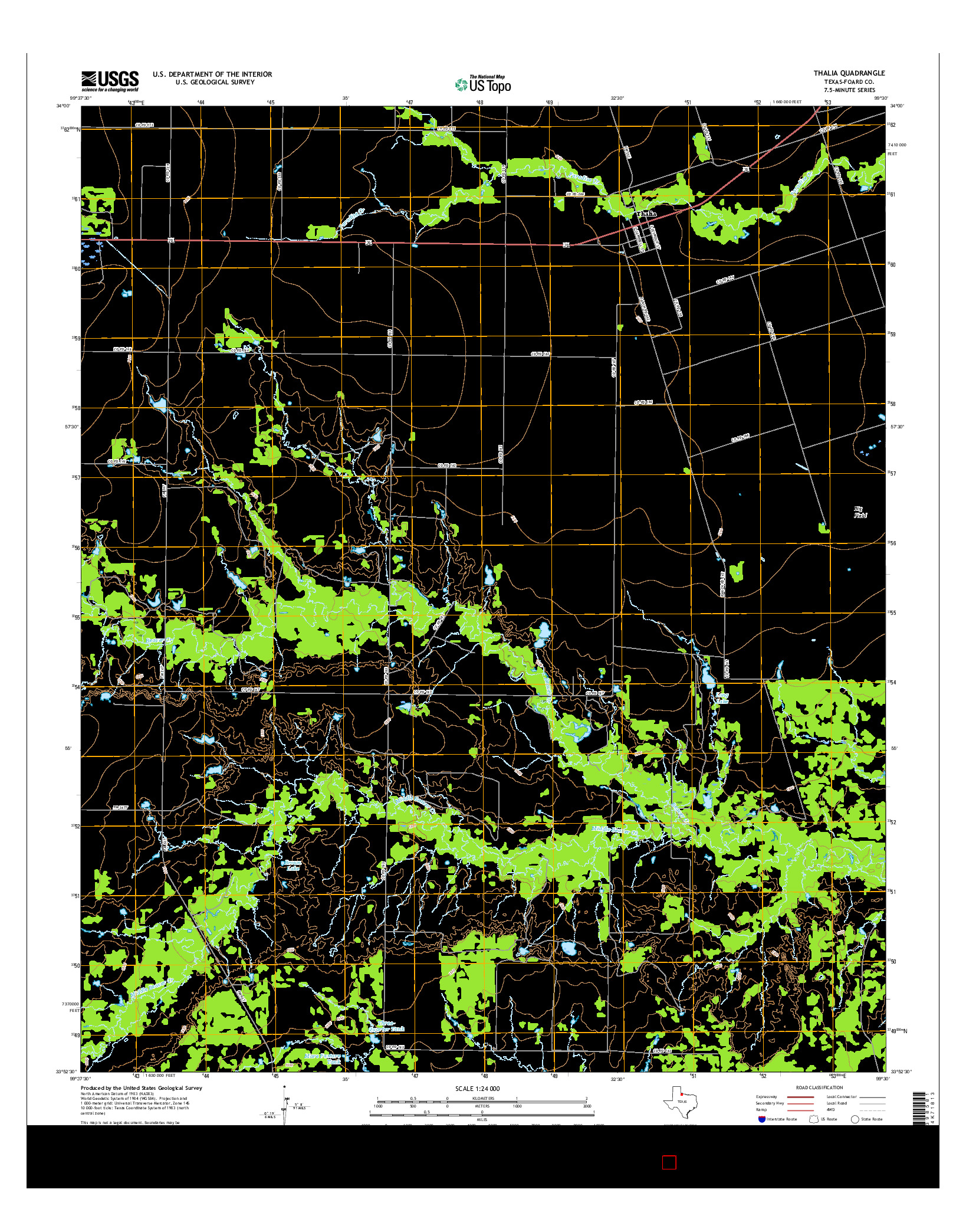 USGS US TOPO 7.5-MINUTE MAP FOR THALIA, TX 2016