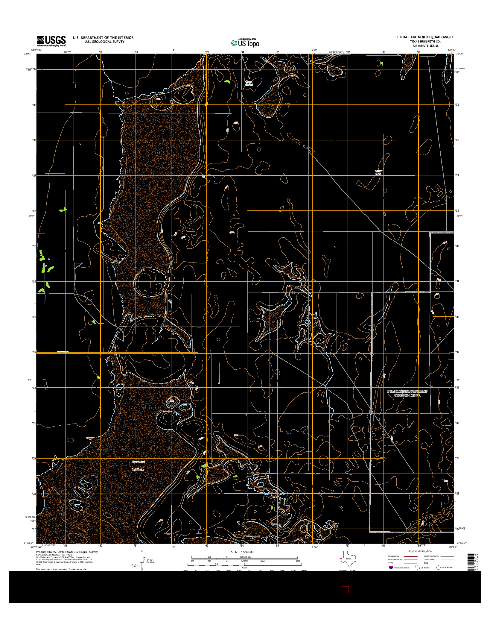 USGS US TOPO 7.5-MINUTE MAP FOR LINDA LAKE NORTH, TX 2016