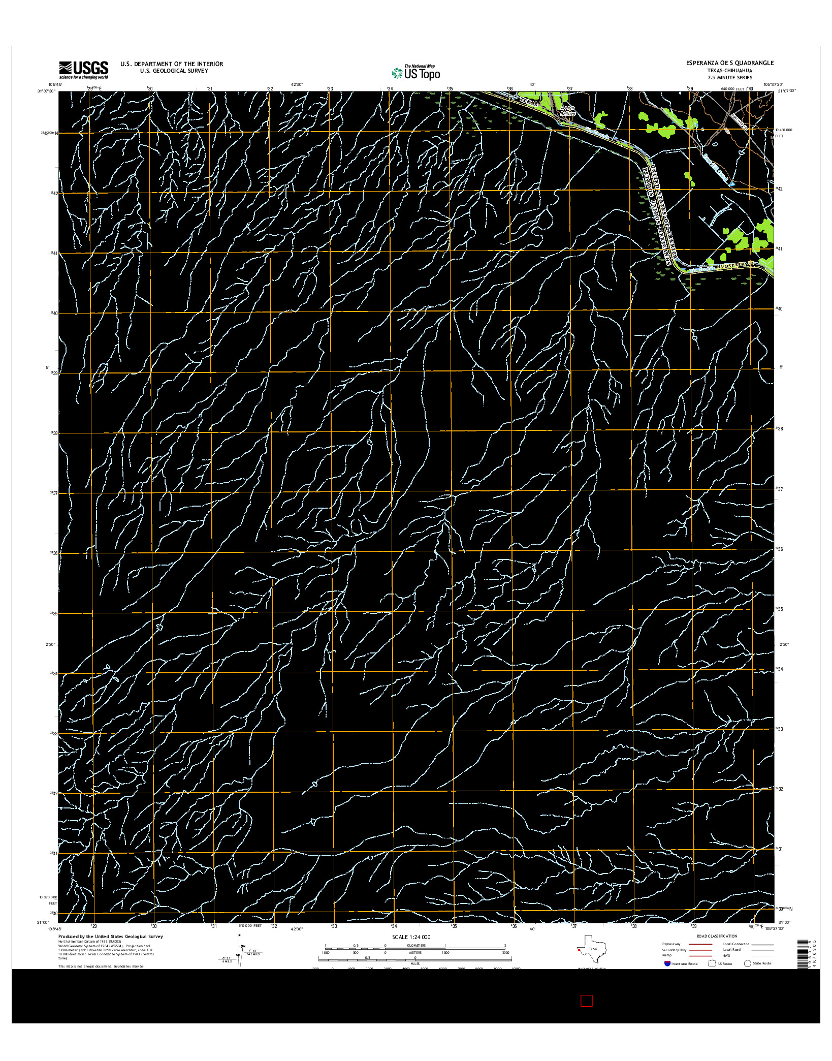 USGS US TOPO 7.5-MINUTE MAP FOR ESPERANZA OE S, TX-CHH 2016