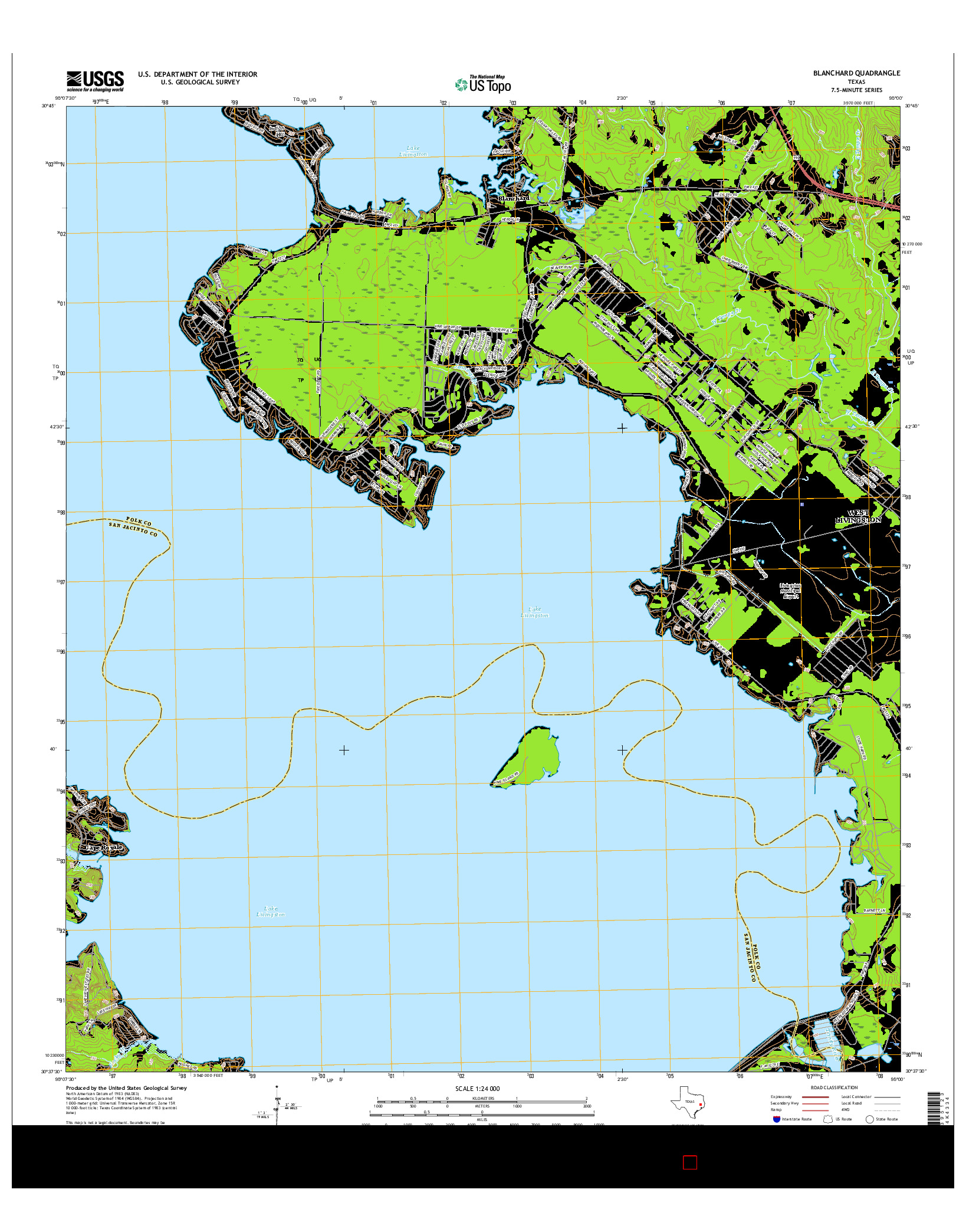 USGS US TOPO 7.5-MINUTE MAP FOR BLANCHARD, TX 2016