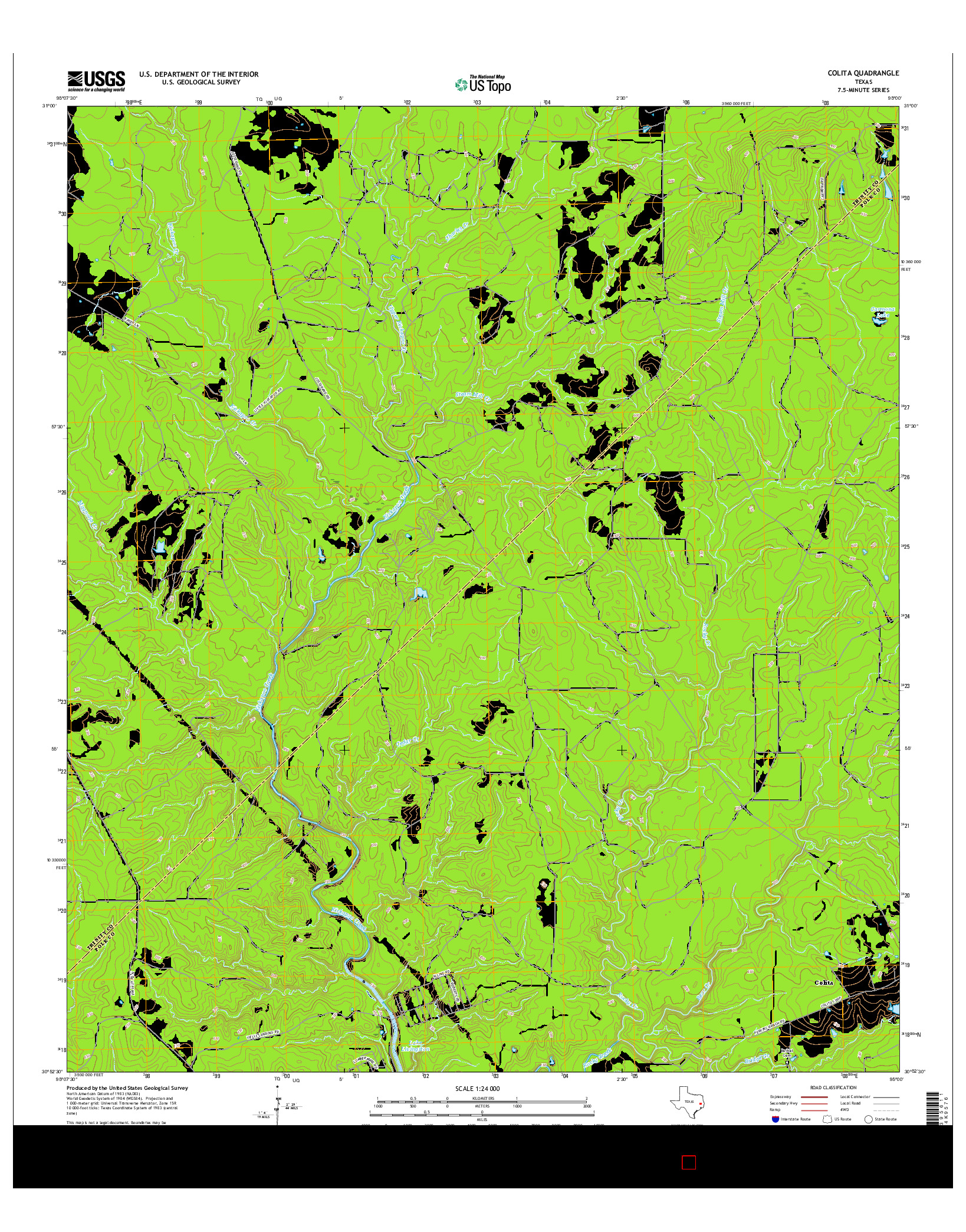 USGS US TOPO 7.5-MINUTE MAP FOR COLITA, TX 2016