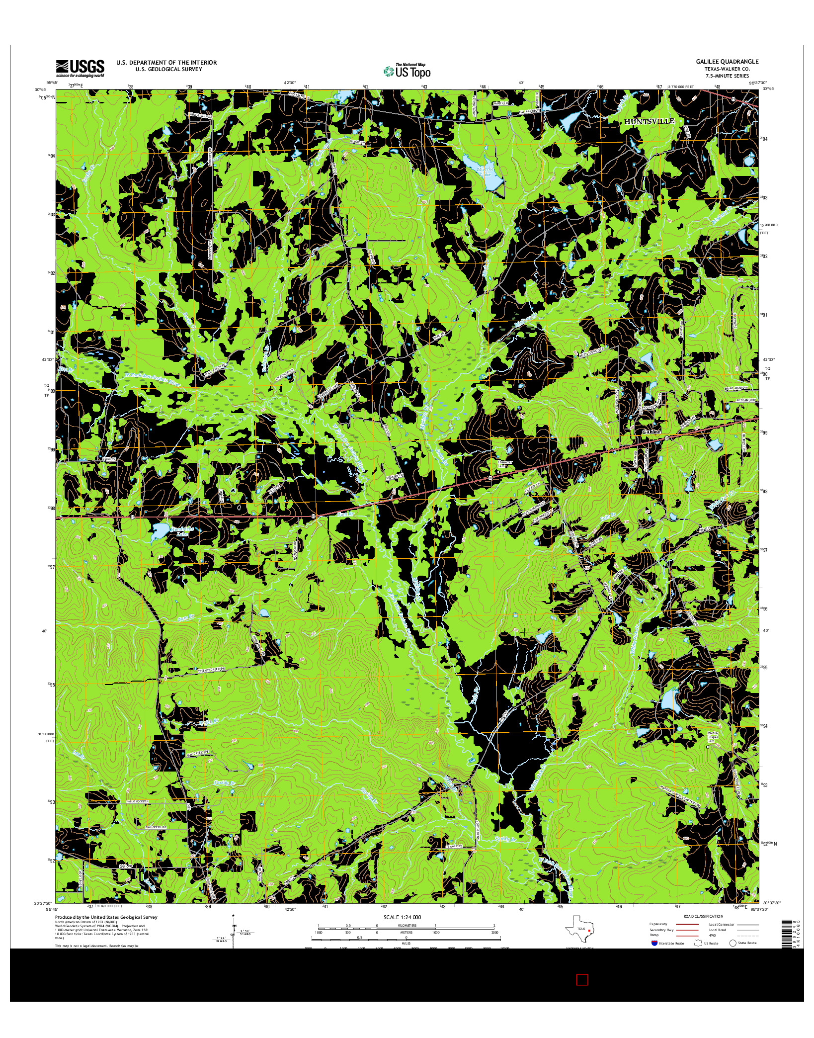 USGS US TOPO 7.5-MINUTE MAP FOR GALILEE, TX 2016