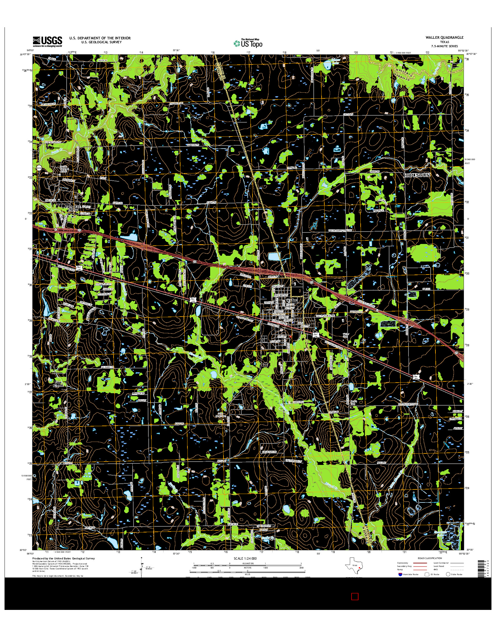 USGS US TOPO 7.5-MINUTE MAP FOR WALLER, TX 2016