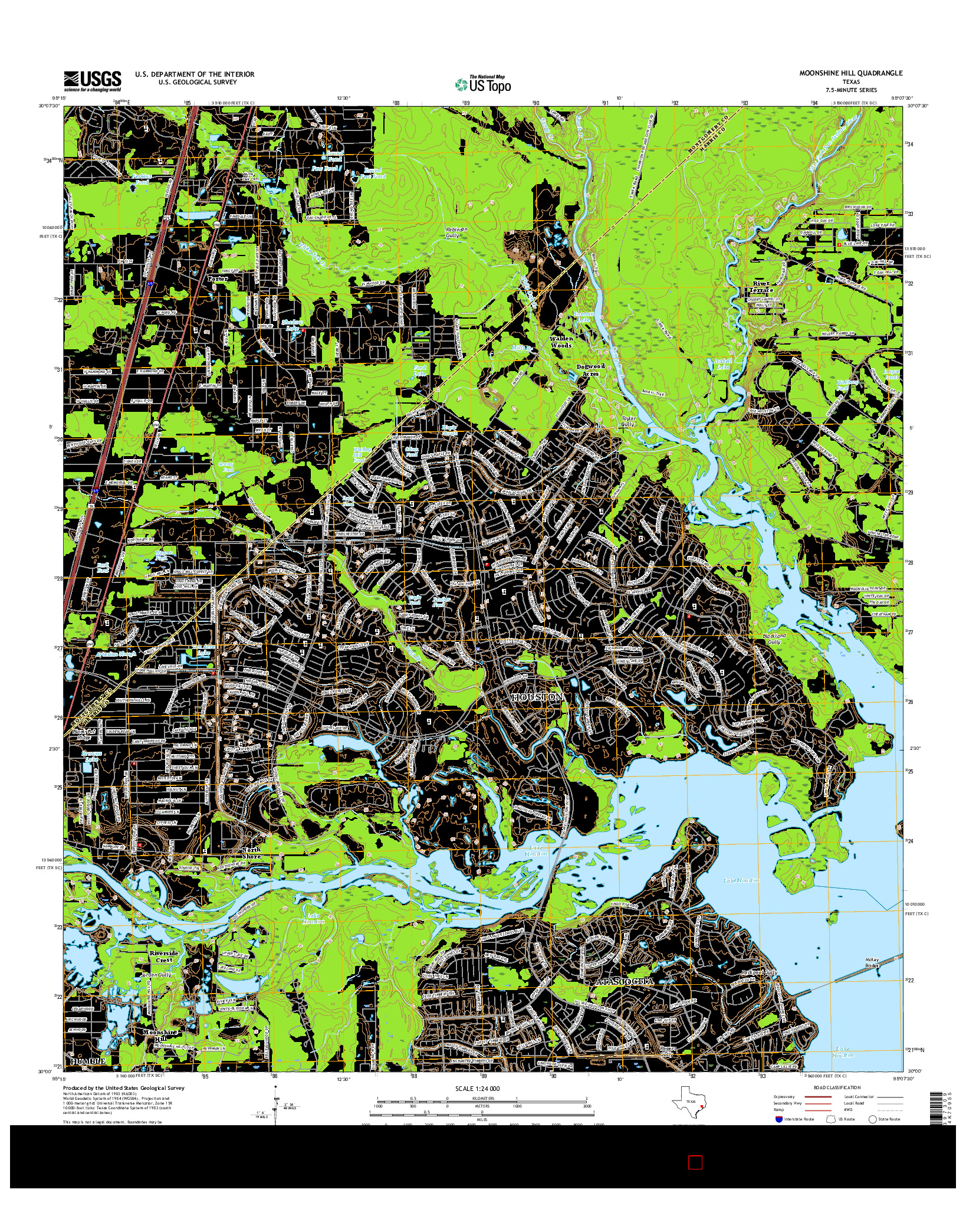 USGS US TOPO 7.5-MINUTE MAP FOR MOONSHINE HILL, TX 2016