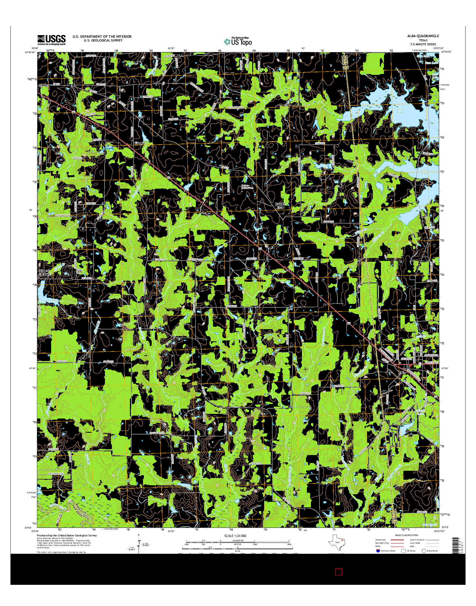 USGS US TOPO 7.5-MINUTE MAP FOR ALBA, TX 2016