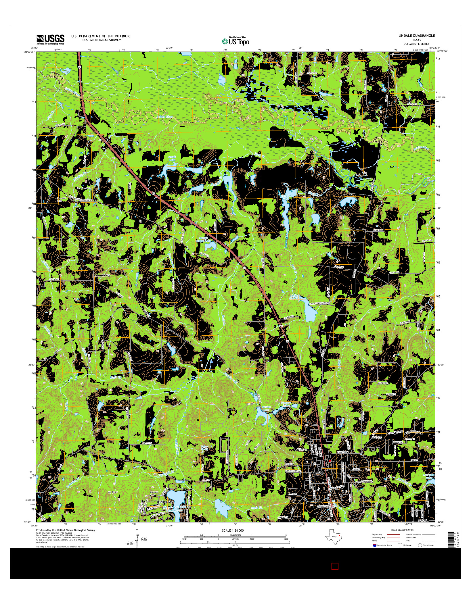 USGS US TOPO 7.5-MINUTE MAP FOR LINDALE, TX 2016