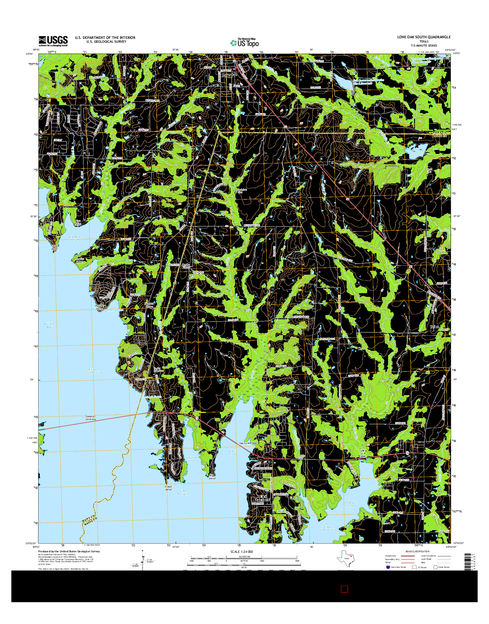 USGS US TOPO 7.5-MINUTE MAP FOR LONE OAK SOUTH, TX 2016