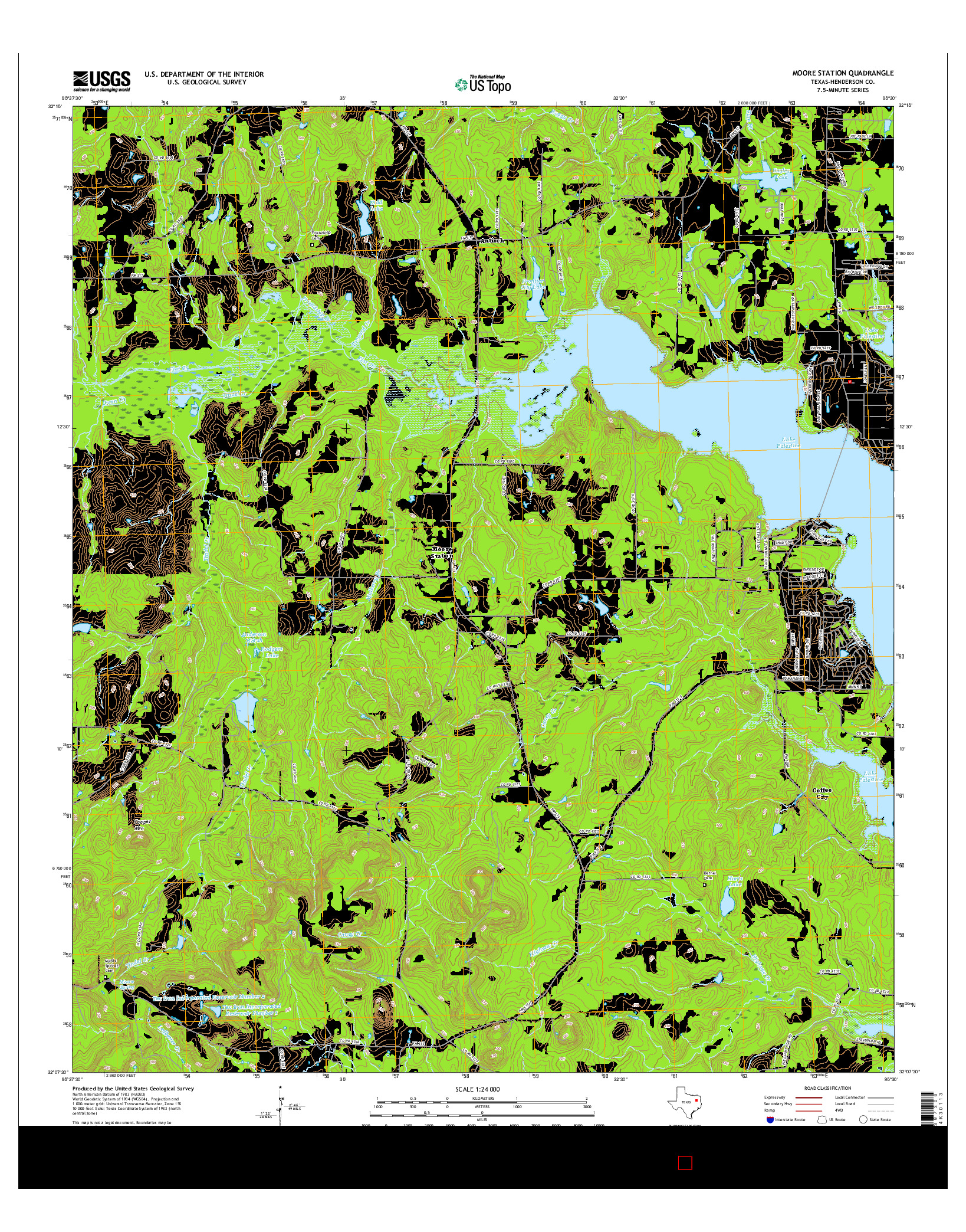 USGS US TOPO 7.5-MINUTE MAP FOR MOORE STATION, TX 2016