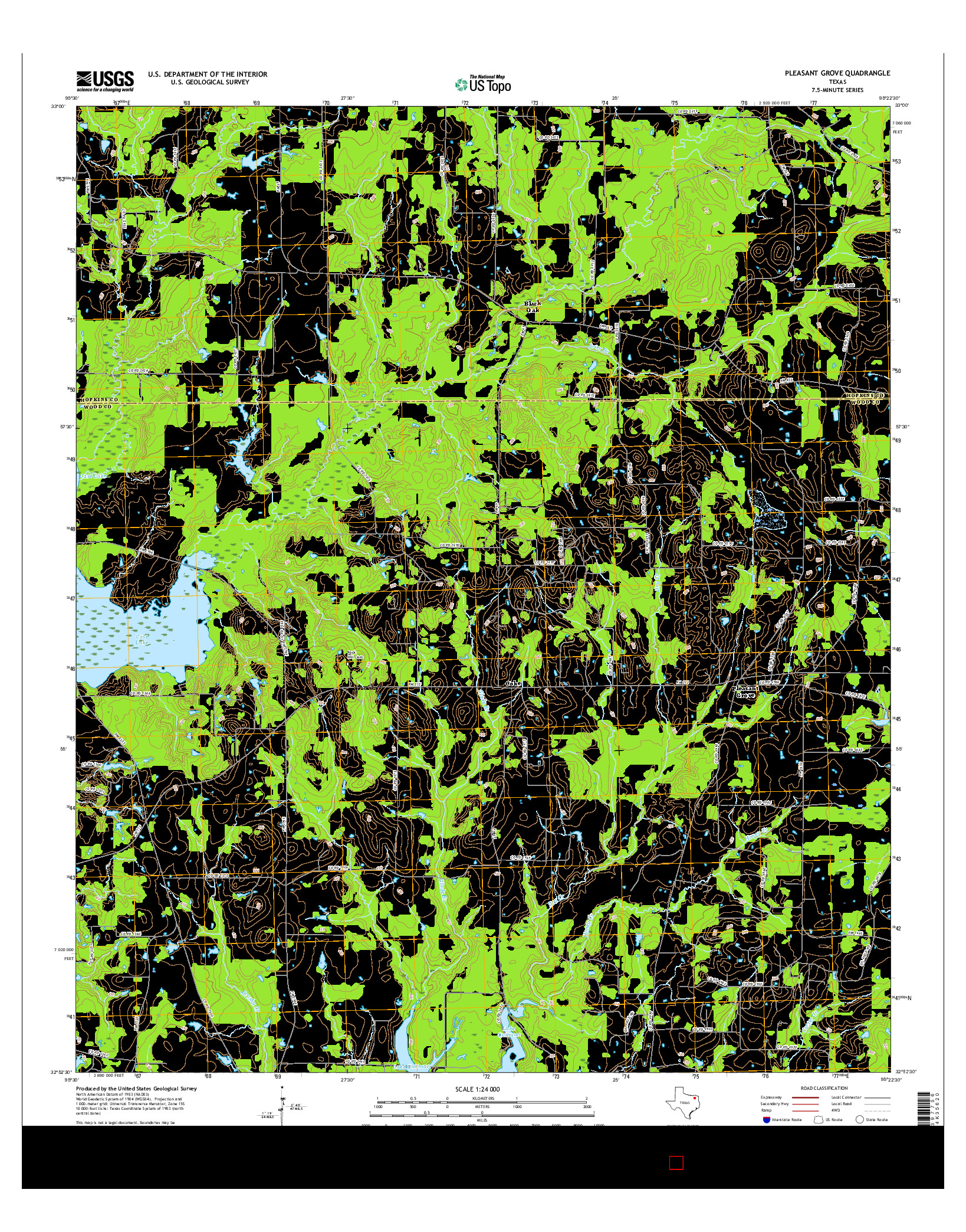 USGS US TOPO 7.5-MINUTE MAP FOR PLEASANT GROVE, TX 2016