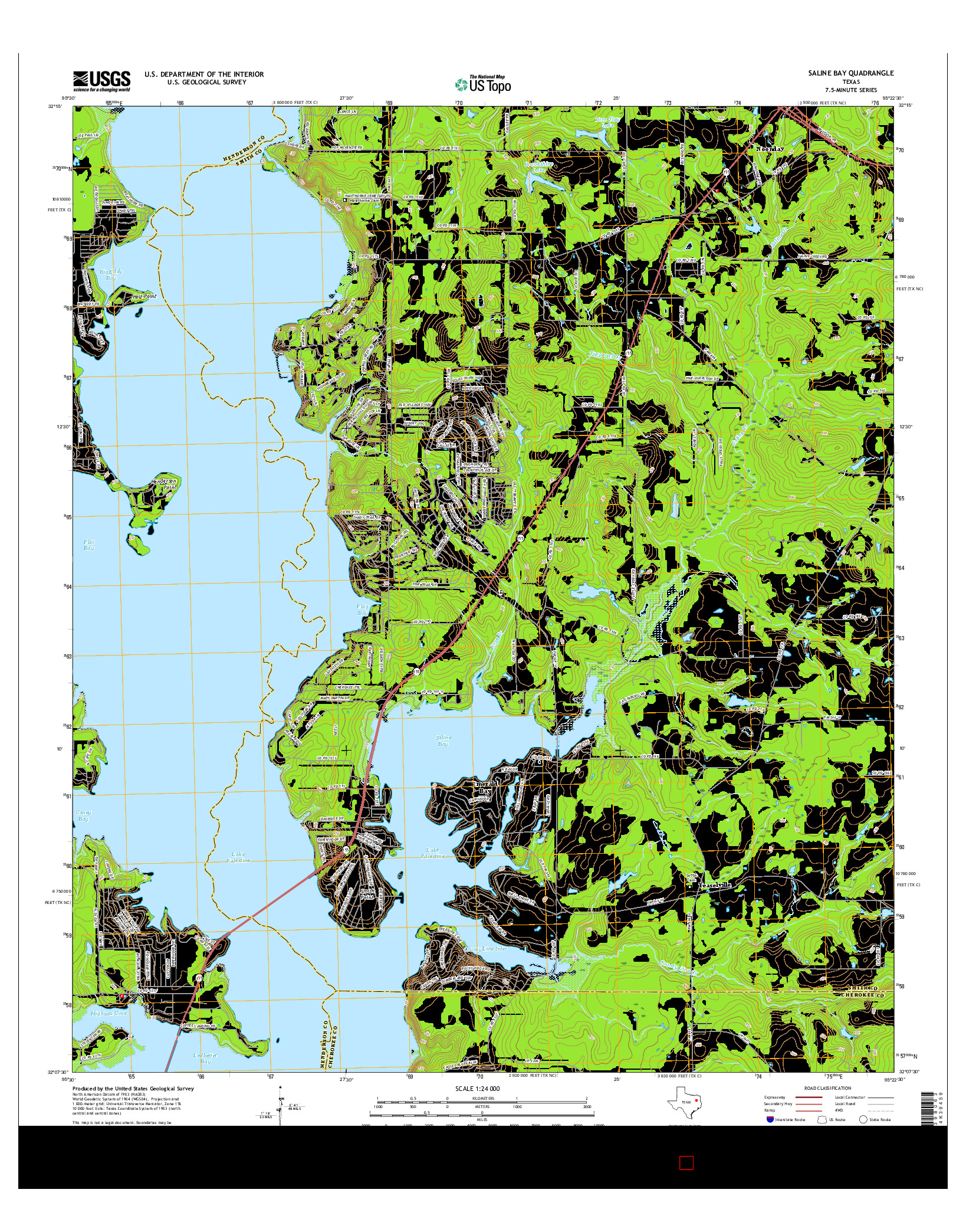 USGS US TOPO 7.5-MINUTE MAP FOR SALINE BAY, TX 2016