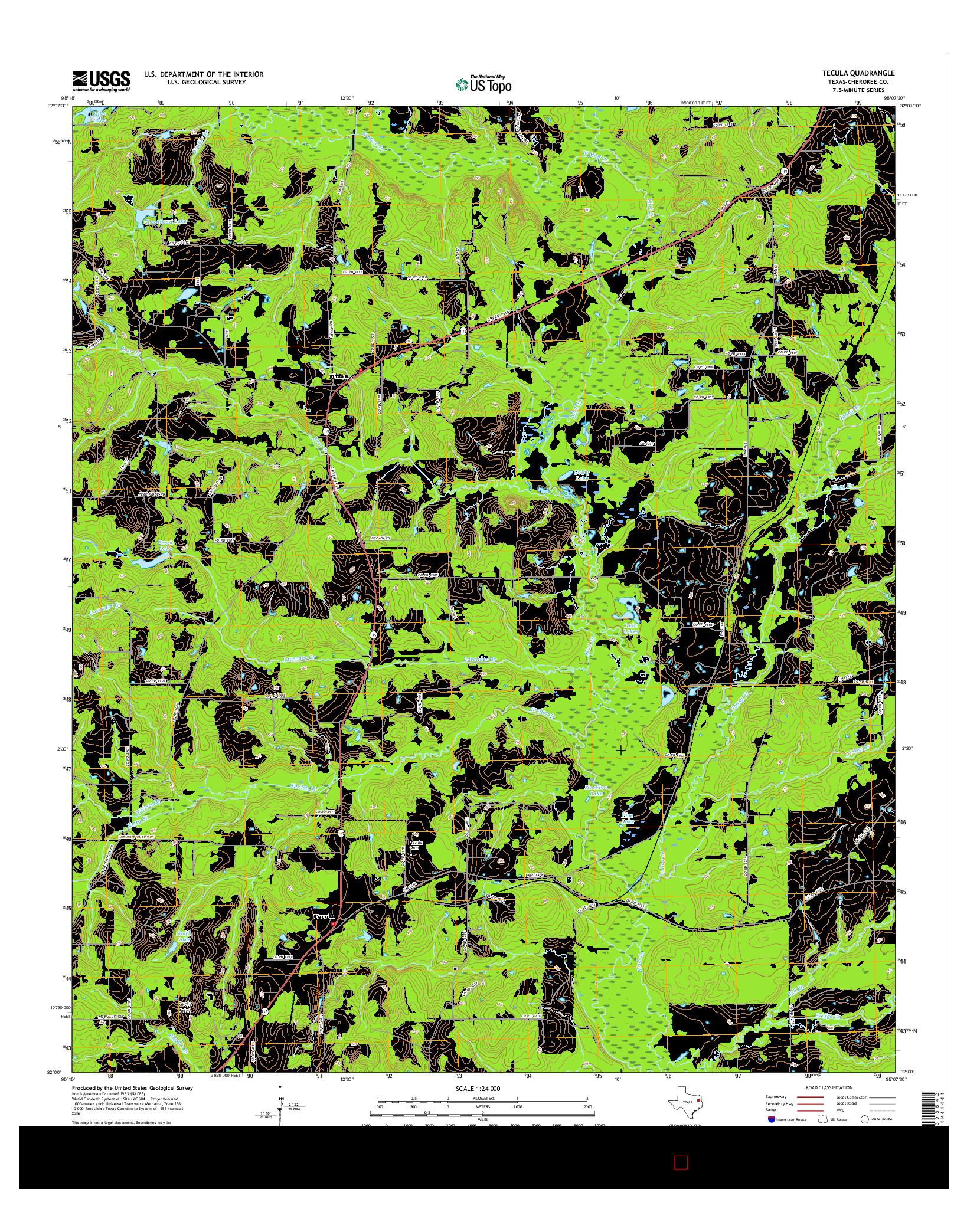 USGS US TOPO 7.5-MINUTE MAP FOR TECULA, TX 2016