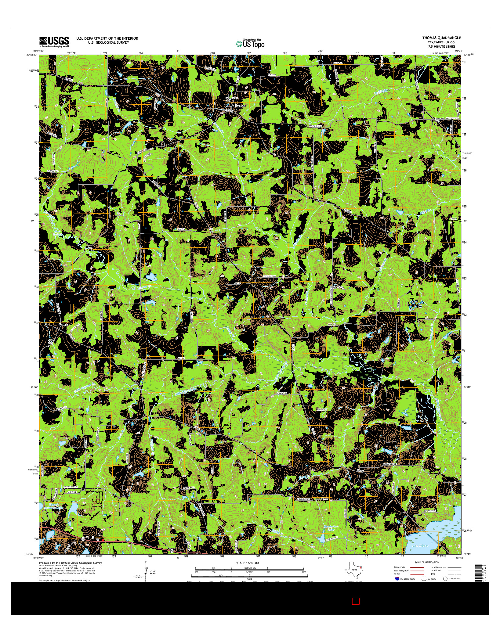 USGS US TOPO 7.5-MINUTE MAP FOR THOMAS, TX 2016