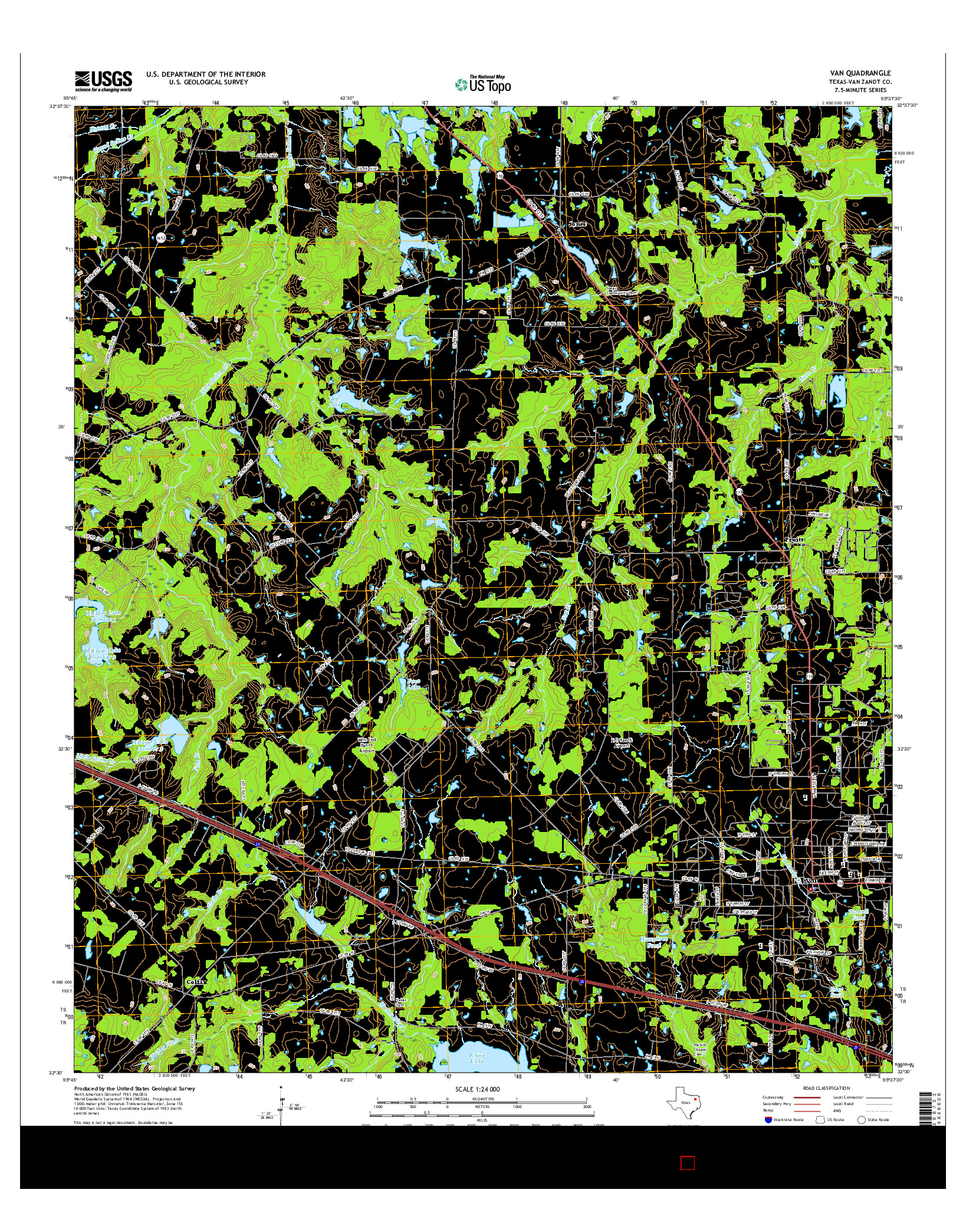 USGS US TOPO 7.5-MINUTE MAP FOR VAN, TX 2016