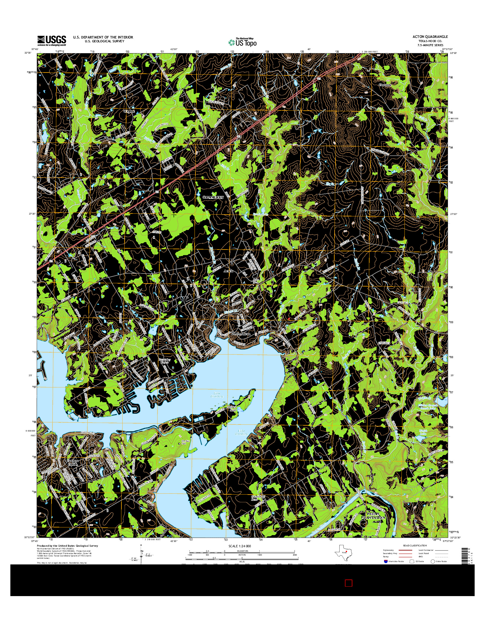 USGS US TOPO 7.5-MINUTE MAP FOR ACTON, TX 2016