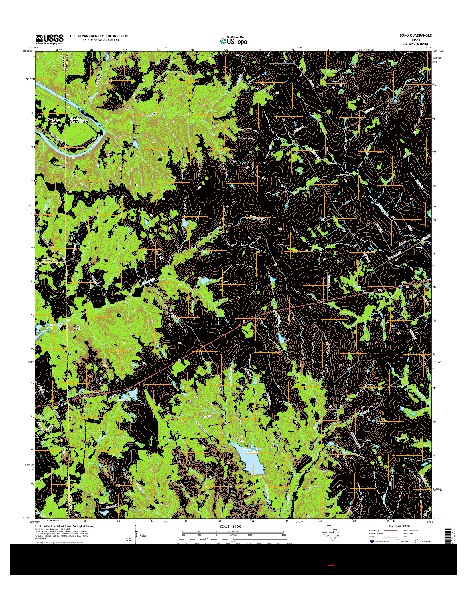 USGS US TOPO 7.5-MINUTE MAP FOR BONO, TX 2016