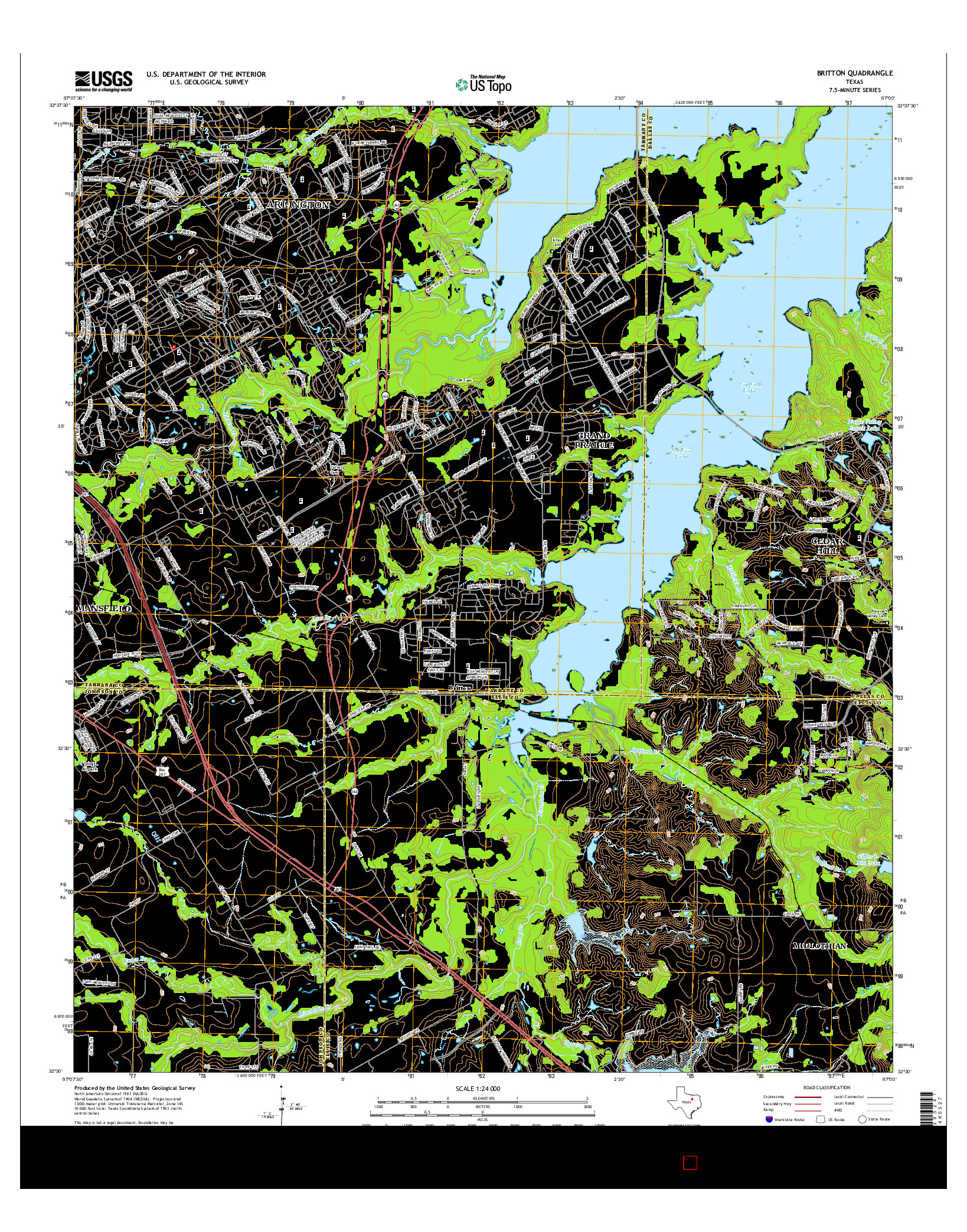 USGS US TOPO 7.5-MINUTE MAP FOR BRITTON, TX 2016