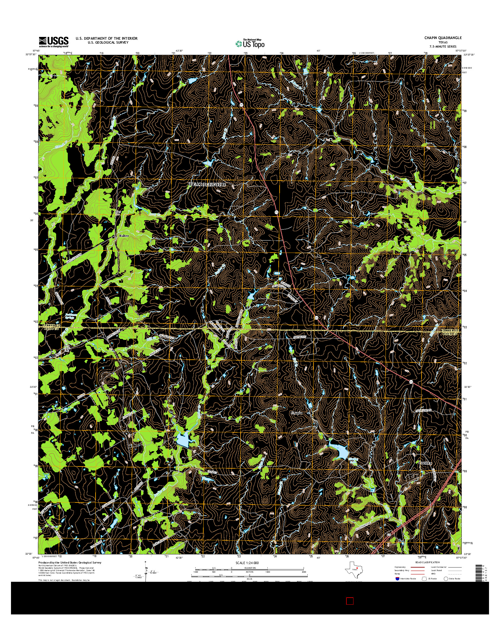 USGS US TOPO 7.5-MINUTE MAP FOR CHAPIN, TX 2016