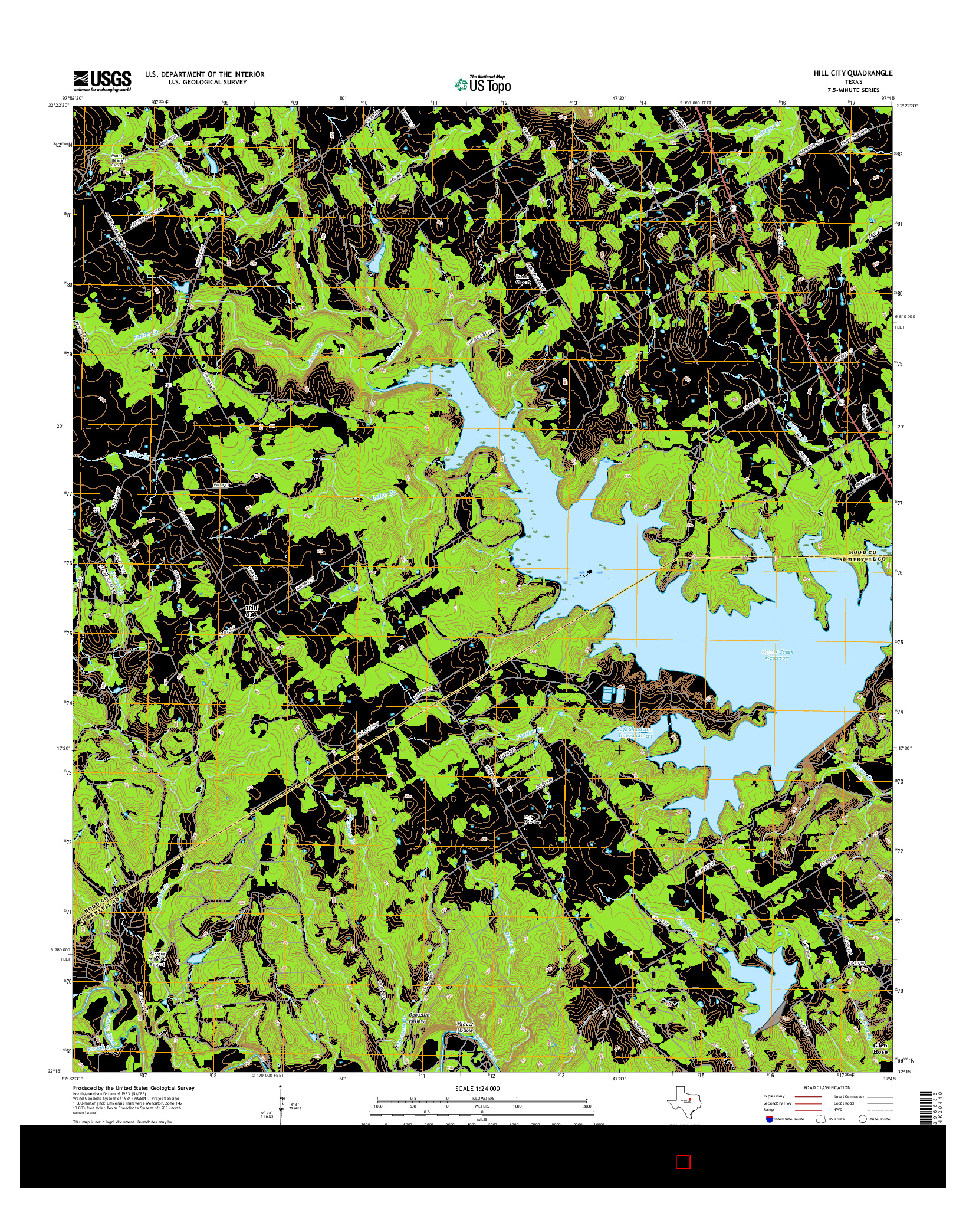 USGS US TOPO 7.5-MINUTE MAP FOR HILL CITY, TX 2016