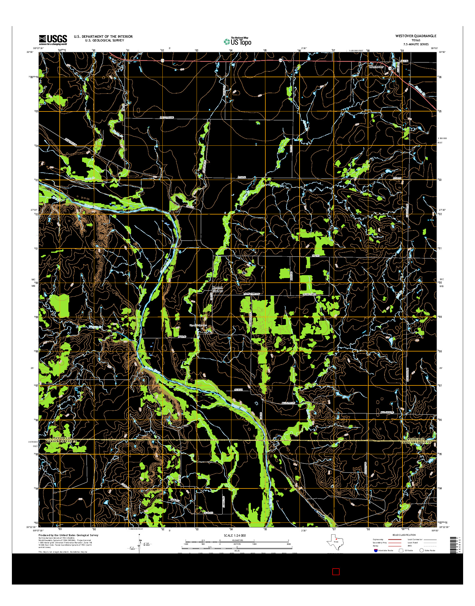 USGS US TOPO 7.5-MINUTE MAP FOR WESTOVER, TX 2016