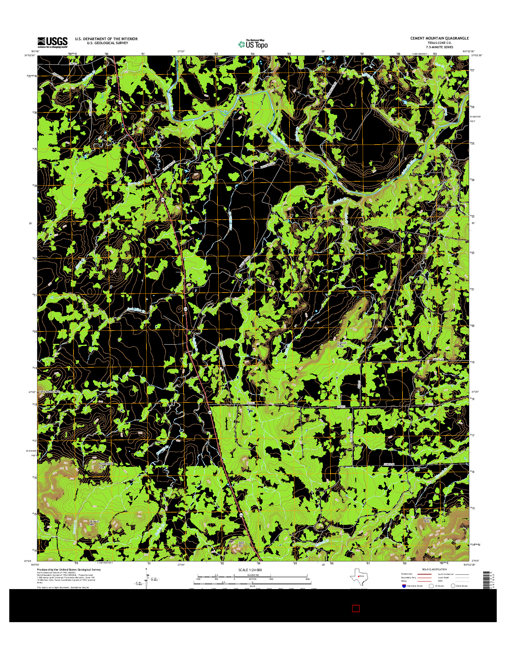 USGS US TOPO 7.5-MINUTE MAP FOR CEMENT MOUNTAIN, TX 2016