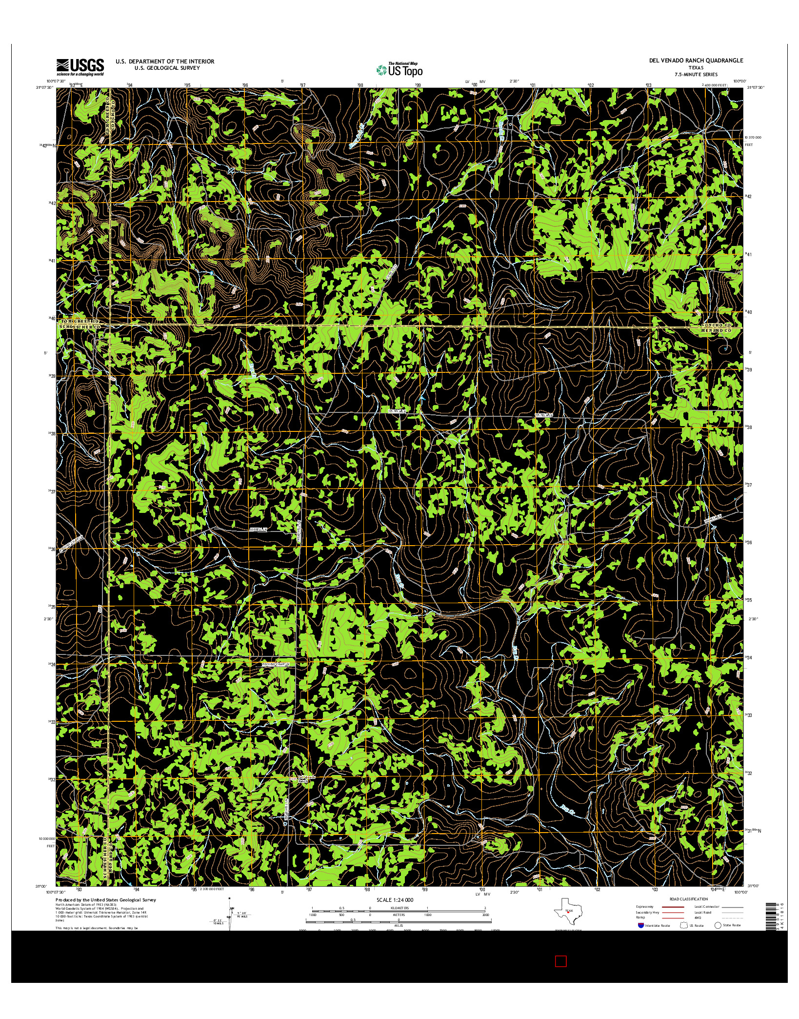 USGS US TOPO 7.5-MINUTE MAP FOR DEL VENADO RANCH, TX 2016