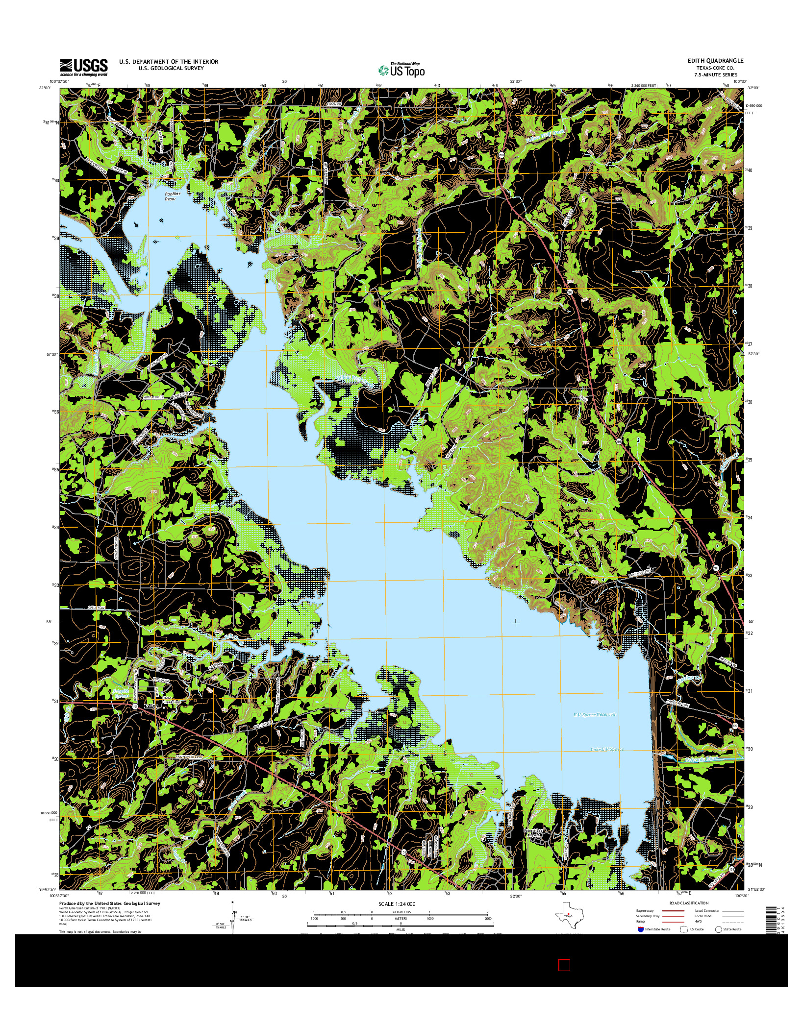 USGS US TOPO 7.5-MINUTE MAP FOR EDITH, TX 2016