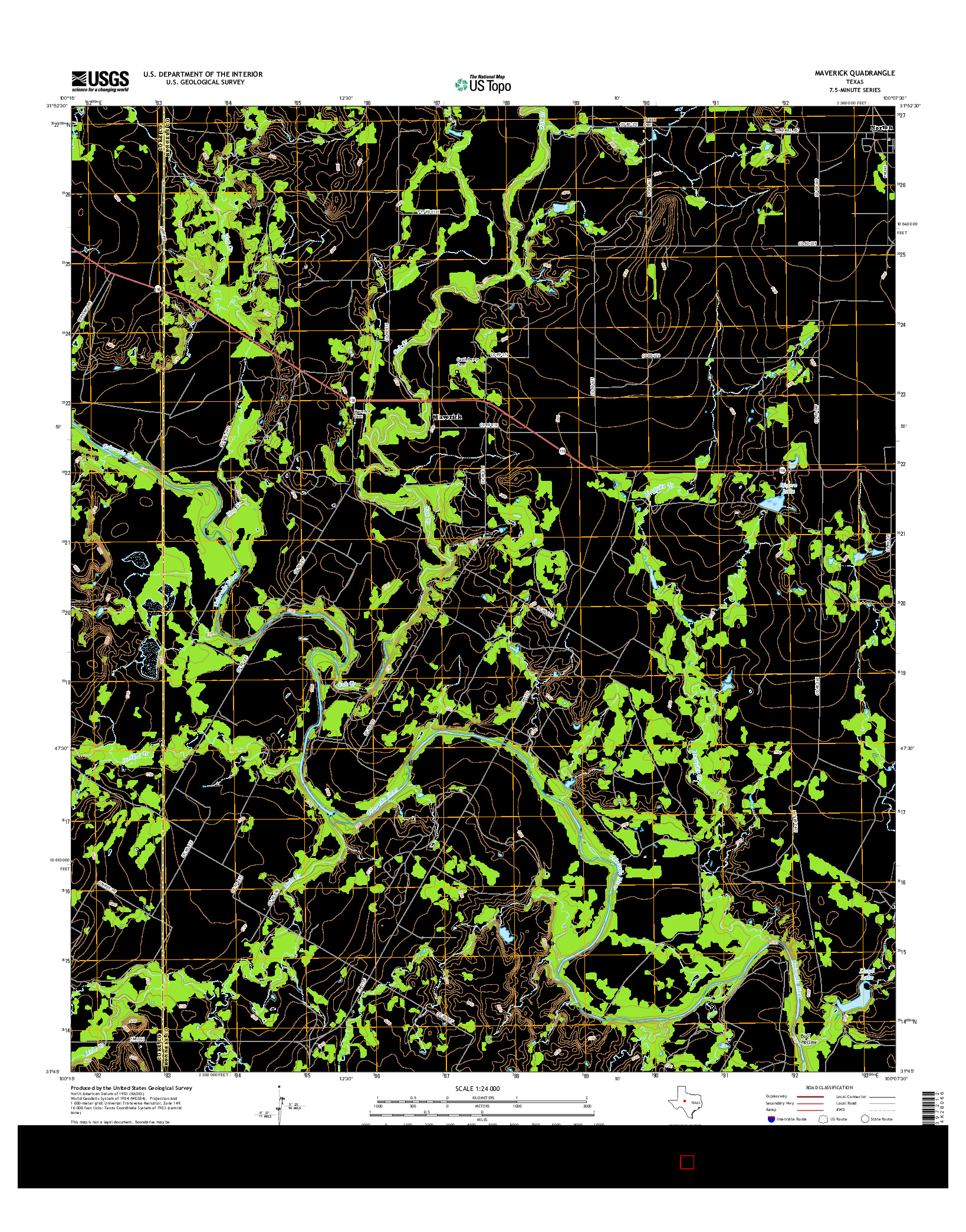 USGS US TOPO 7.5-MINUTE MAP FOR MAVERICK, TX 2016