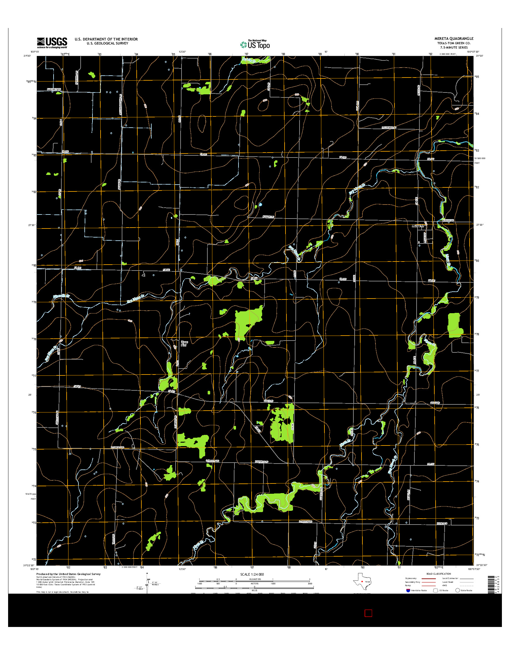 USGS US TOPO 7.5-MINUTE MAP FOR MERETA, TX 2016