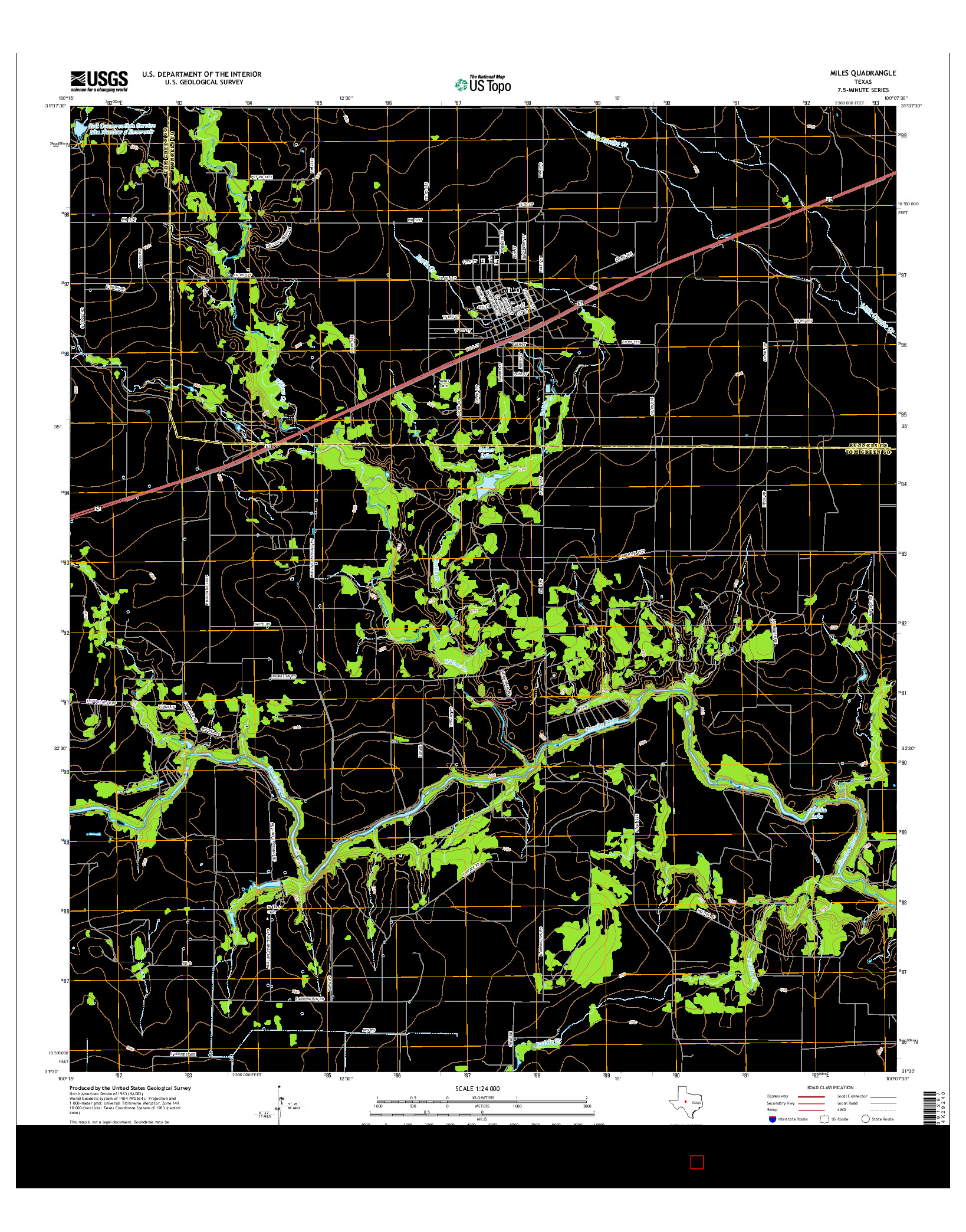 USGS US TOPO 7.5-MINUTE MAP FOR MILES, TX 2016