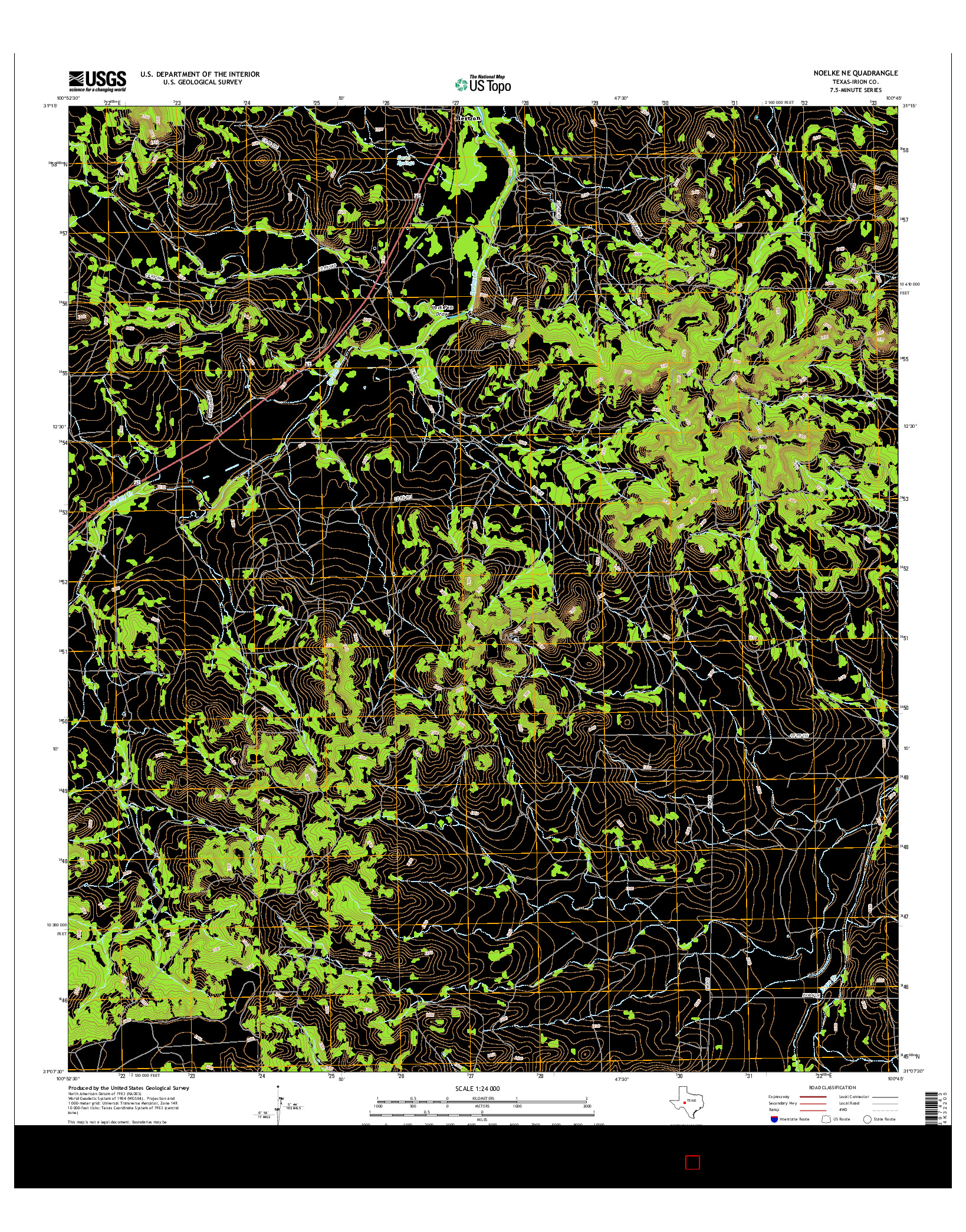 USGS US TOPO 7.5-MINUTE MAP FOR NOELKE NE, TX 2016