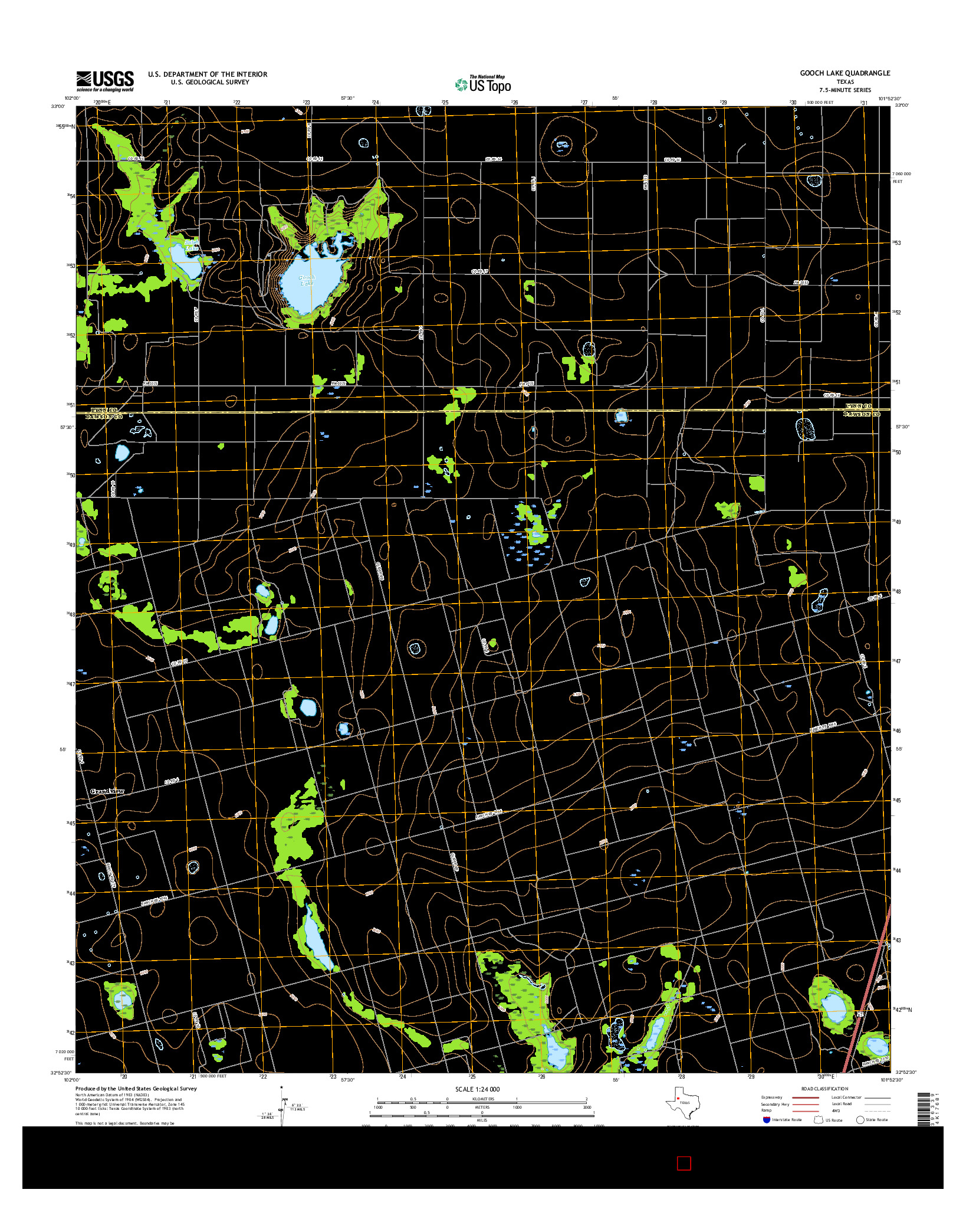 USGS US TOPO 7.5-MINUTE MAP FOR GOOCH LAKE, TX 2016