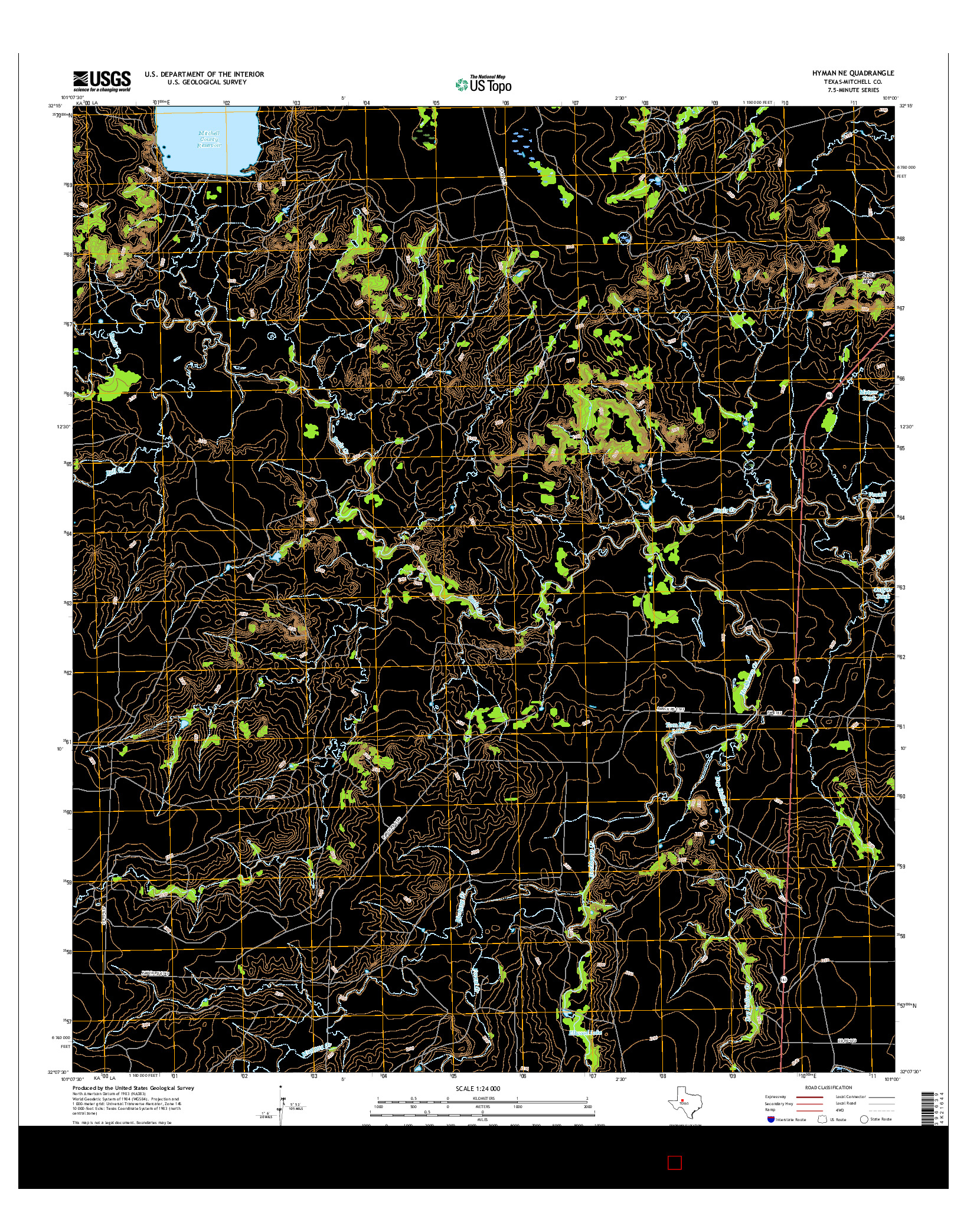 USGS US TOPO 7.5-MINUTE MAP FOR HYMAN NE, TX 2016
