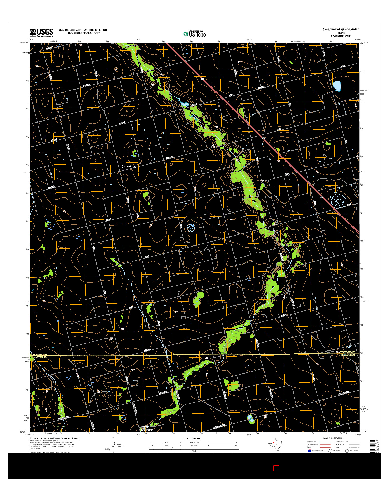 USGS US TOPO 7.5-MINUTE MAP FOR SPARENBERG, TX 2016