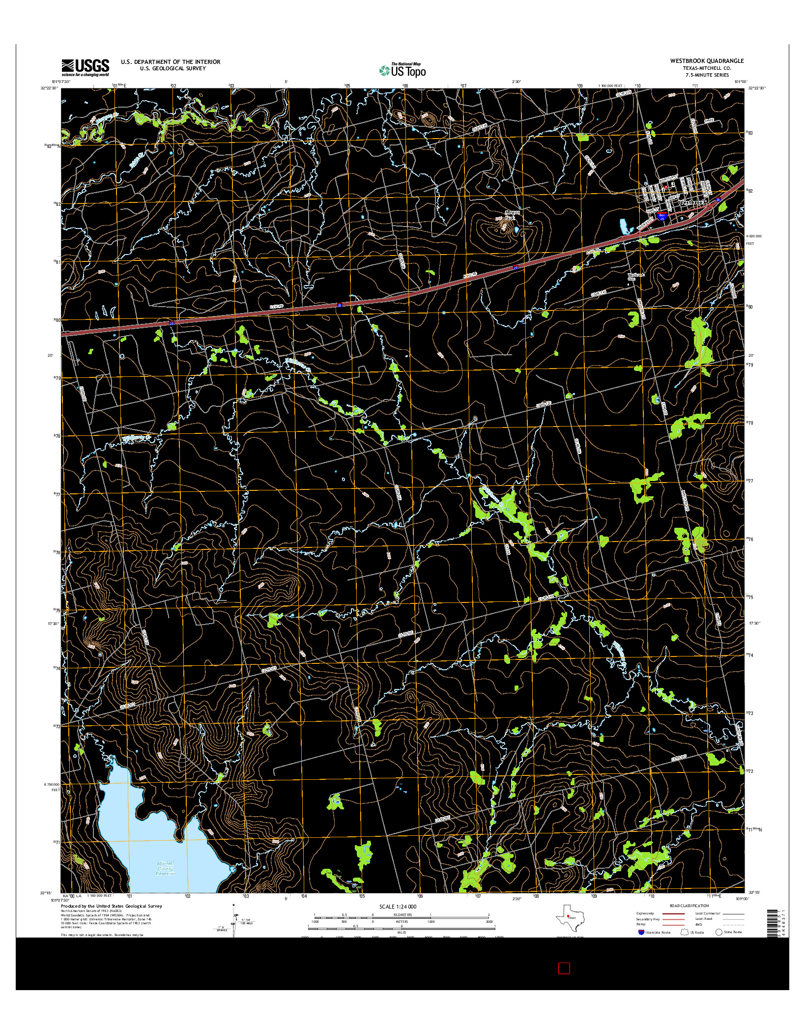 USGS US TOPO 7.5-MINUTE MAP FOR WESTBROOK, TX 2016