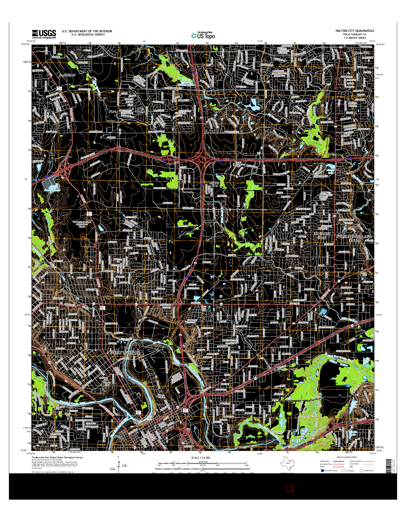 USGS US TOPO 7.5-MINUTE MAP FOR HALTOM CITY, TX 2016
