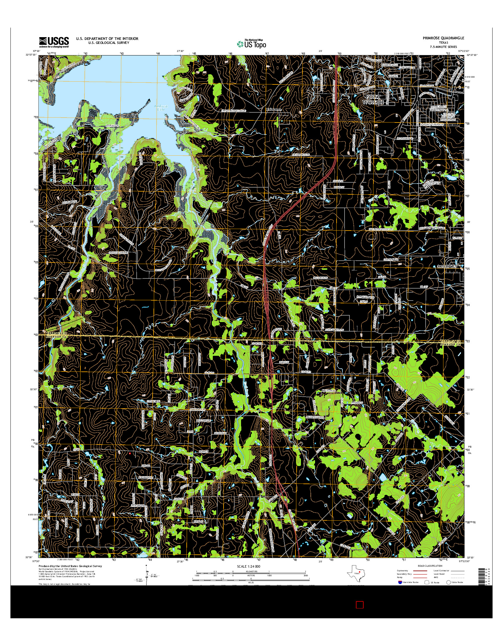 USGS US TOPO 7.5-MINUTE MAP FOR PRIMROSE, TX 2016