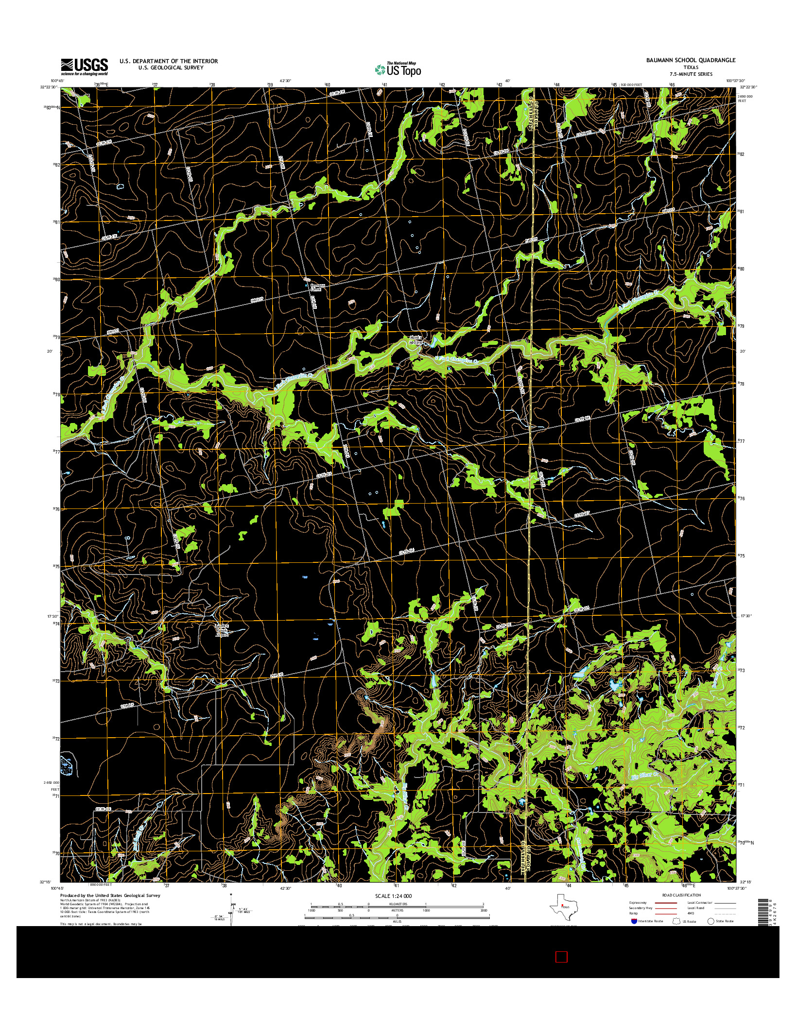 USGS US TOPO 7.5-MINUTE MAP FOR BAUMANN SCHOOL, TX 2016