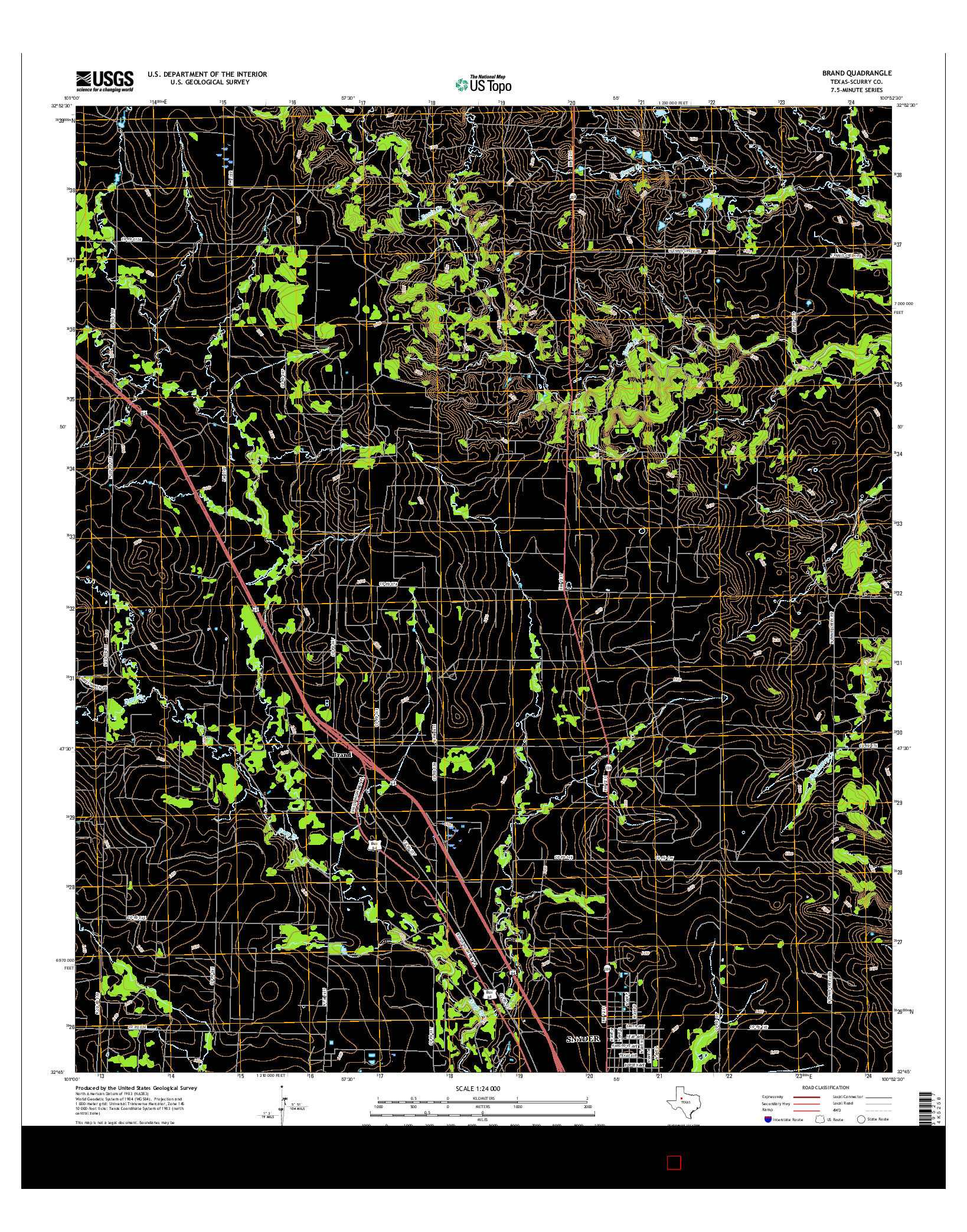 USGS US TOPO 7.5-MINUTE MAP FOR BRAND, TX 2016