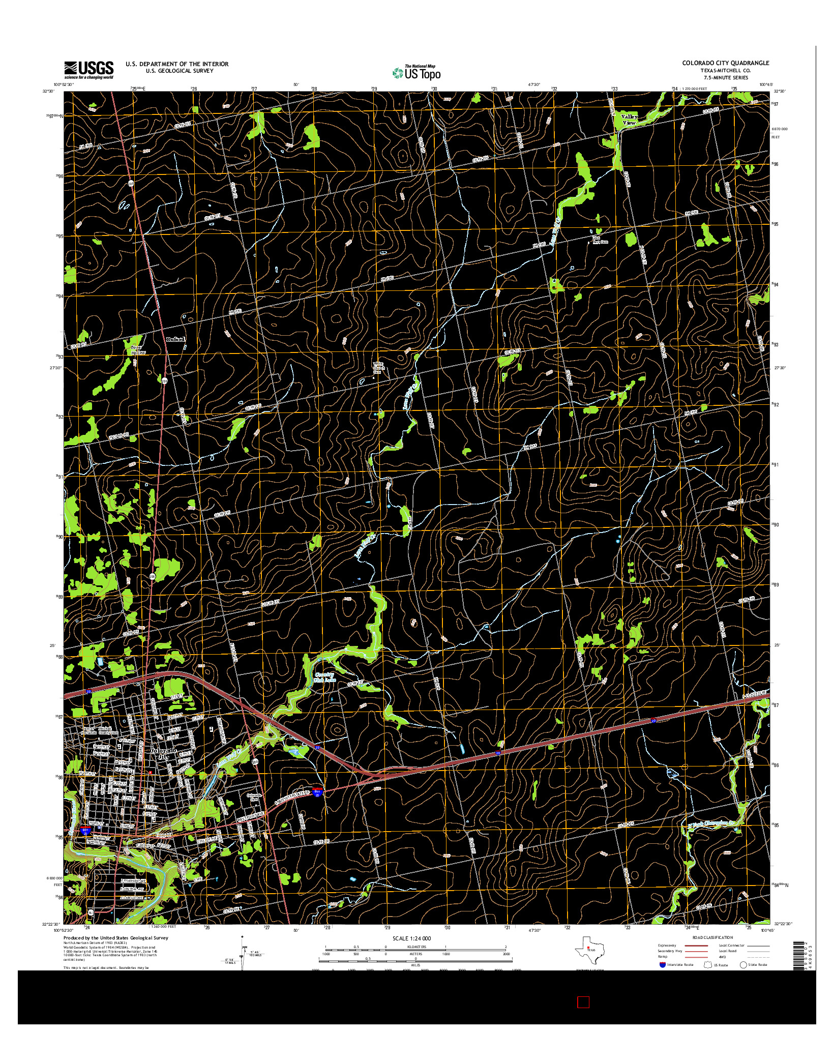 USGS US TOPO 7.5-MINUTE MAP FOR COLORADO CITY, TX 2016
