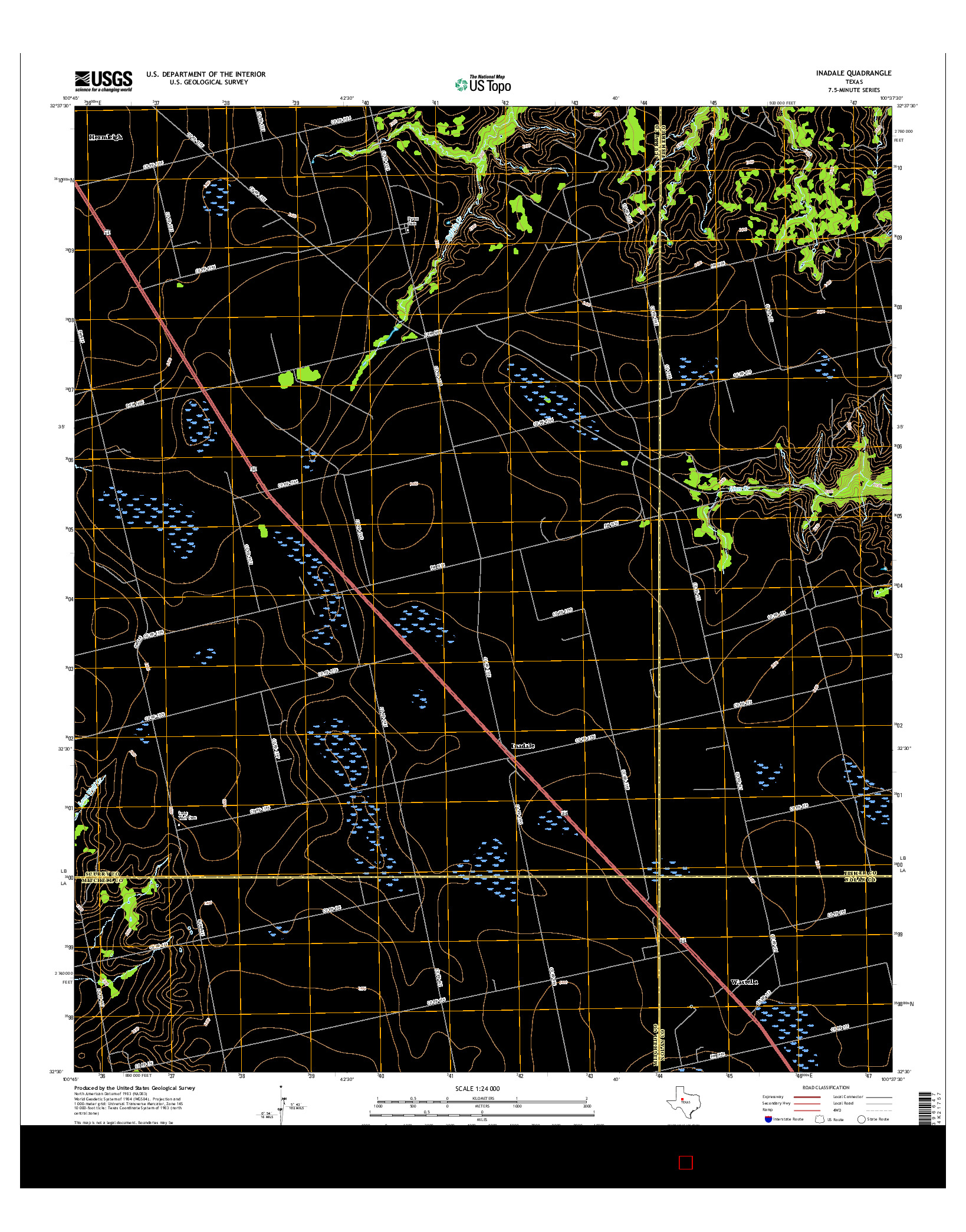 USGS US TOPO 7.5-MINUTE MAP FOR INADALE, TX 2016