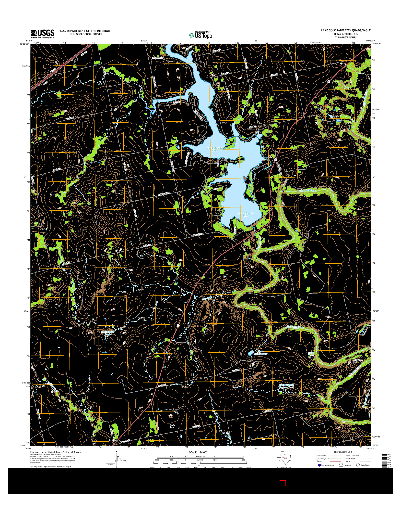 USGS US TOPO 7.5-MINUTE MAP FOR LAKE COLORADO CITY, TX 2016