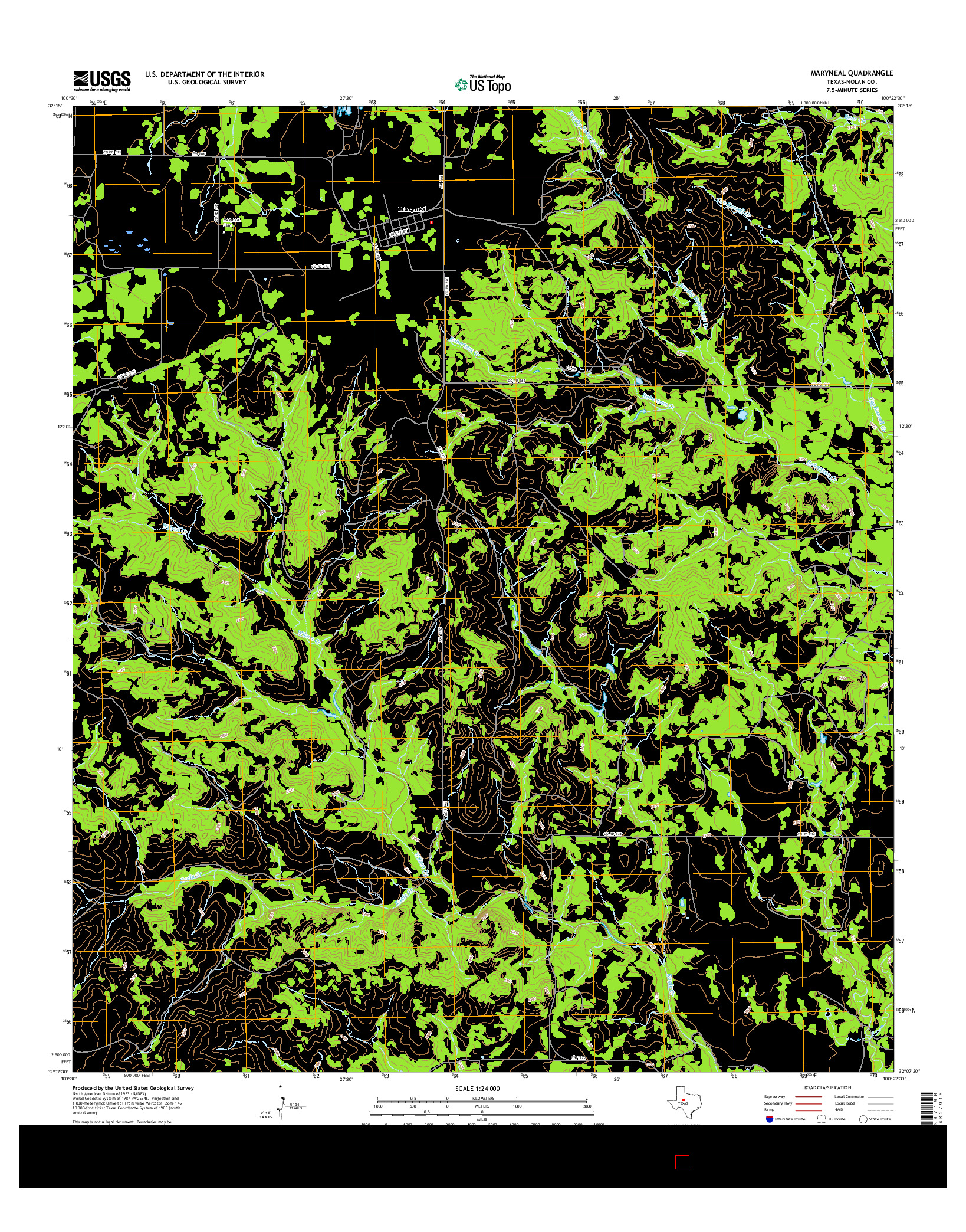 USGS US TOPO 7.5-MINUTE MAP FOR MARYNEAL, TX 2016