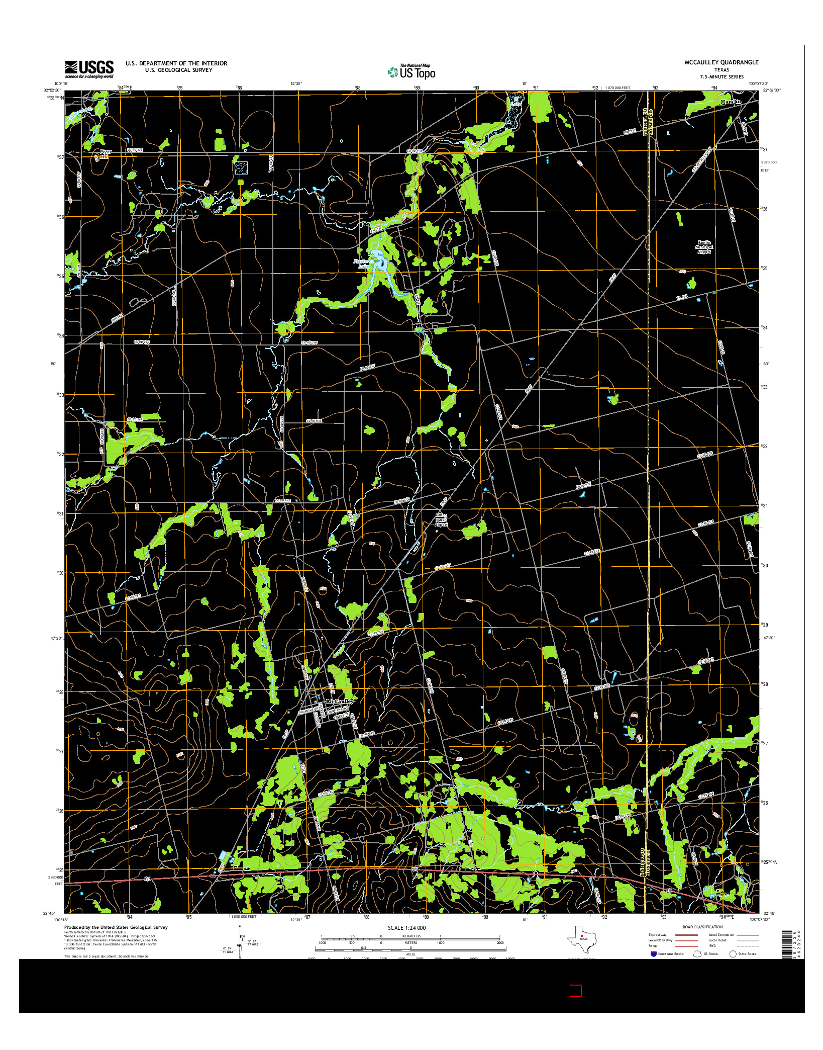 USGS US TOPO 7.5-MINUTE MAP FOR MCCAULLEY, TX 2016