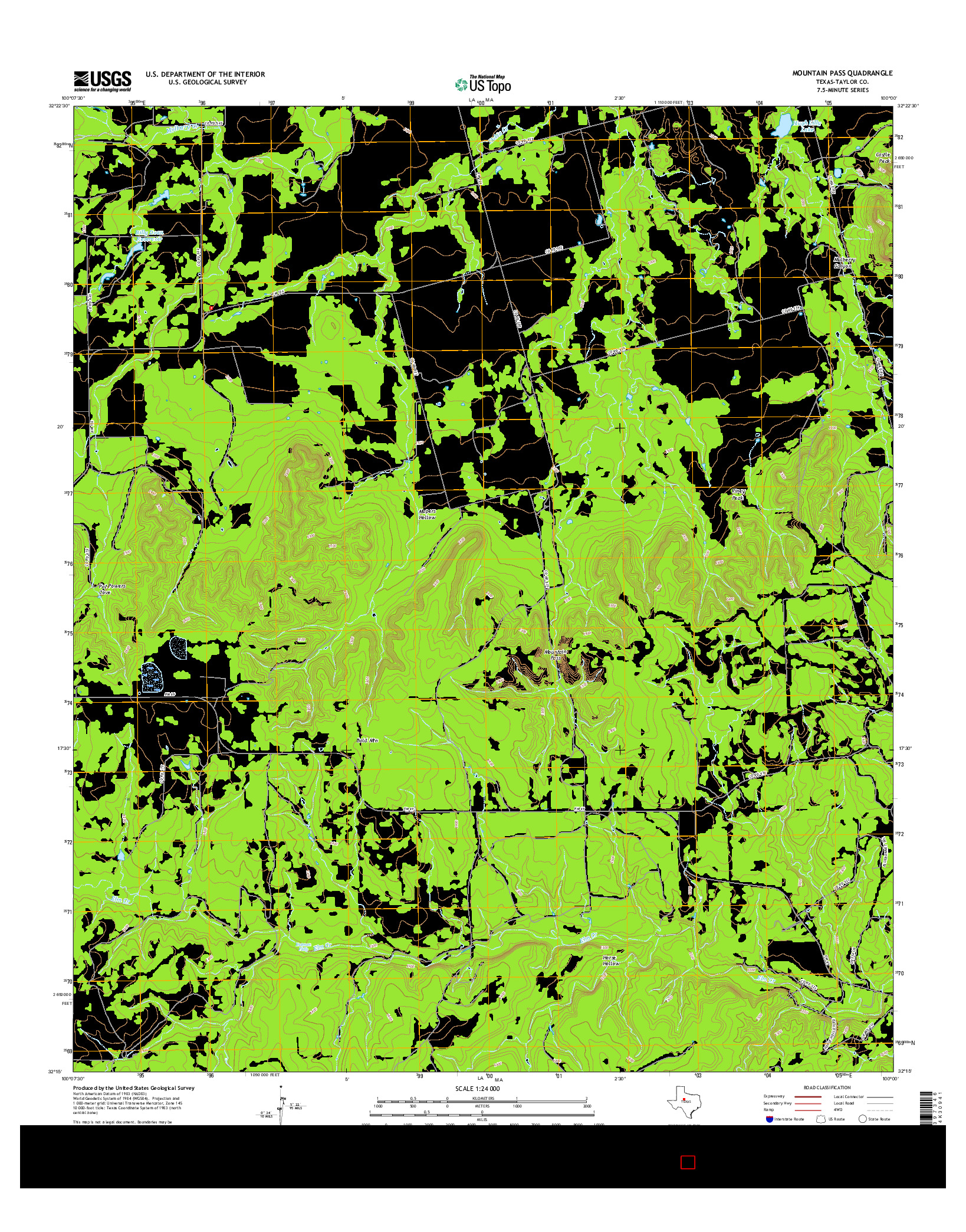 USGS US TOPO 7.5-MINUTE MAP FOR MOUNTAIN PASS, TX 2016