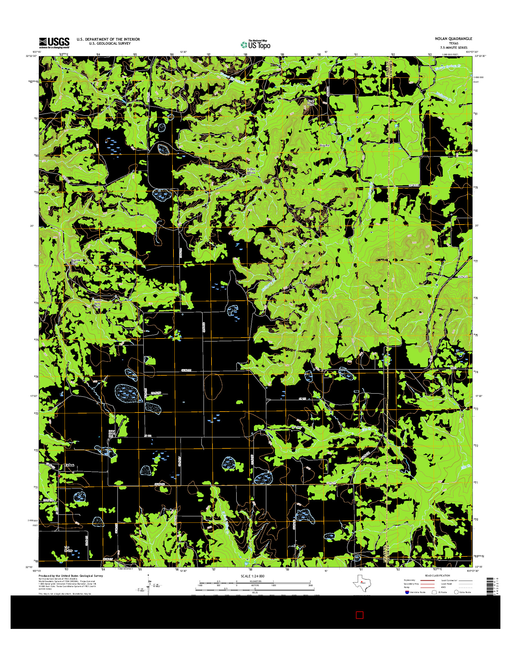 USGS US TOPO 7.5-MINUTE MAP FOR NOLAN, TX 2016