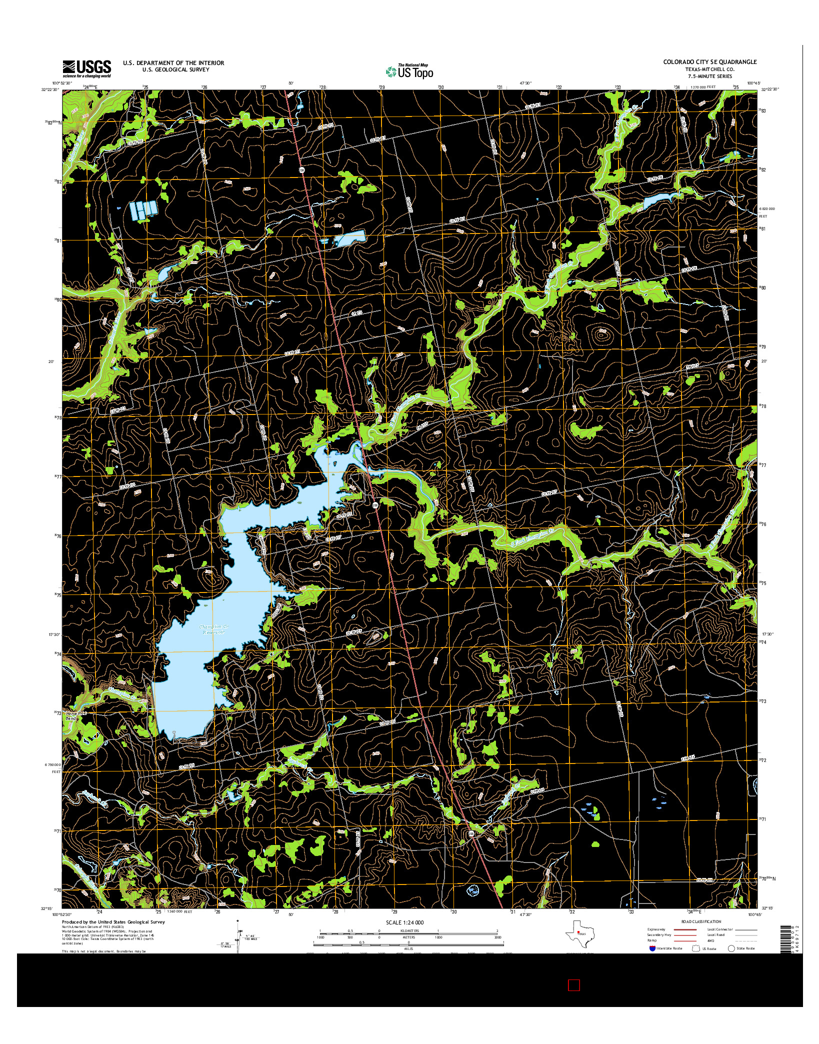 USGS US TOPO 7.5-MINUTE MAP FOR COLORADO CITY SE, TX 2016