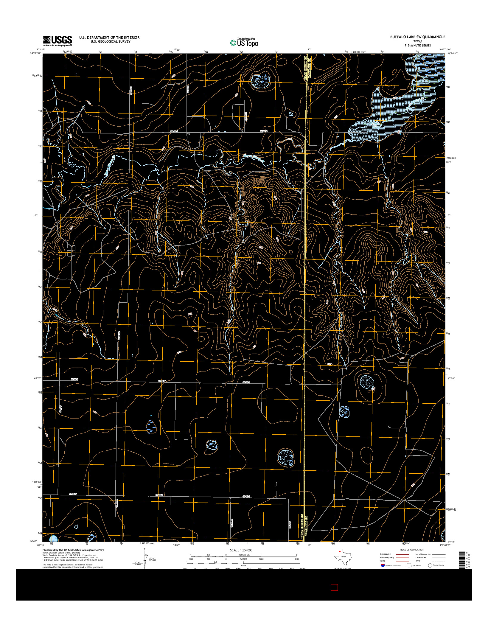 USGS US TOPO 7.5-MINUTE MAP FOR BUFFALO LAKE SW, TX 2016