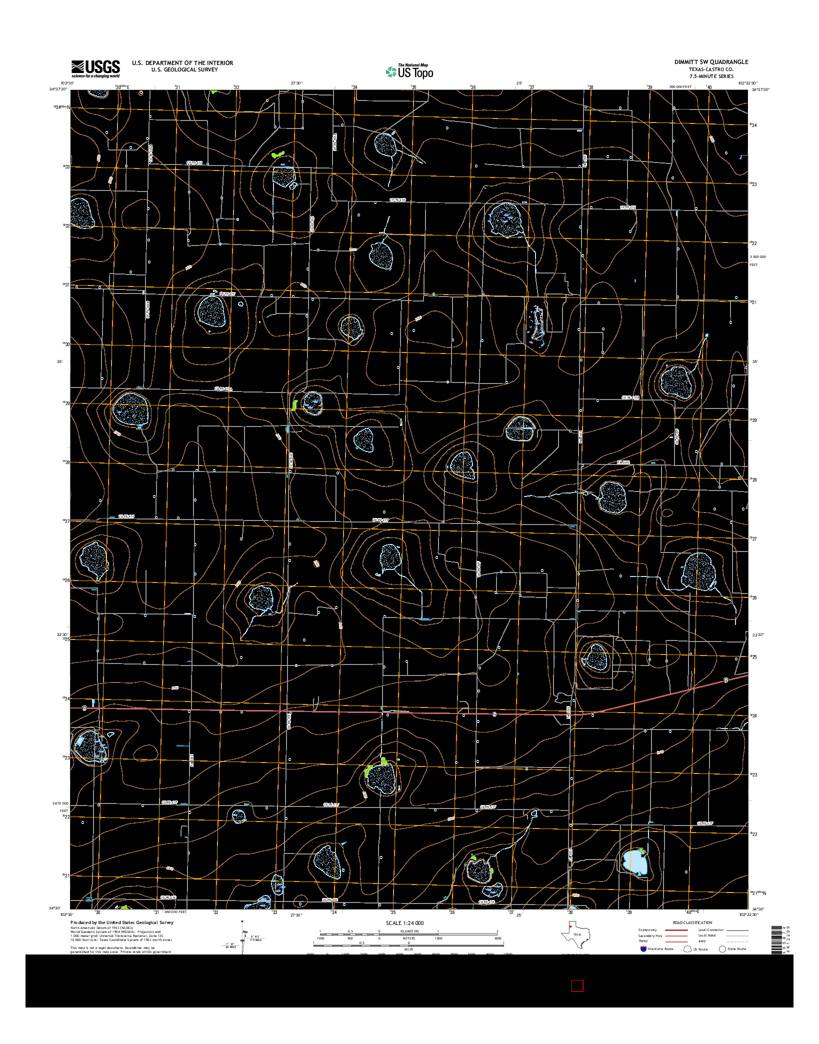 USGS US TOPO 7.5-MINUTE MAP FOR DIMMITT SW, TX 2016