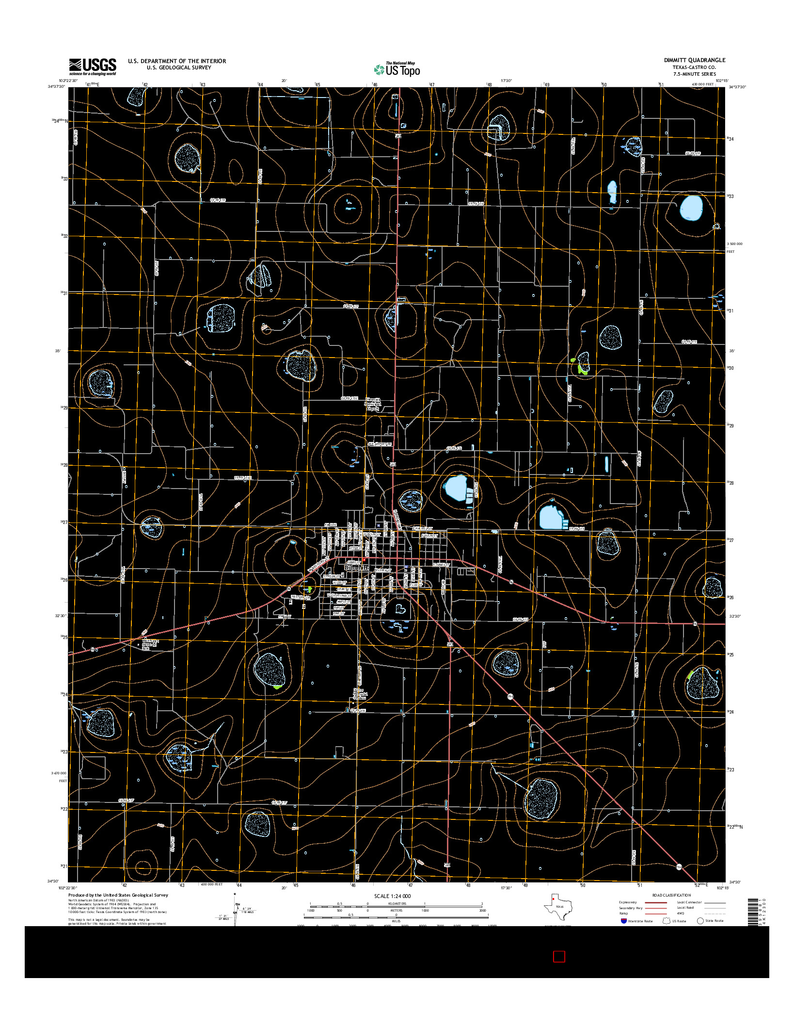 USGS US TOPO 7.5-MINUTE MAP FOR DIMMITT, TX 2016